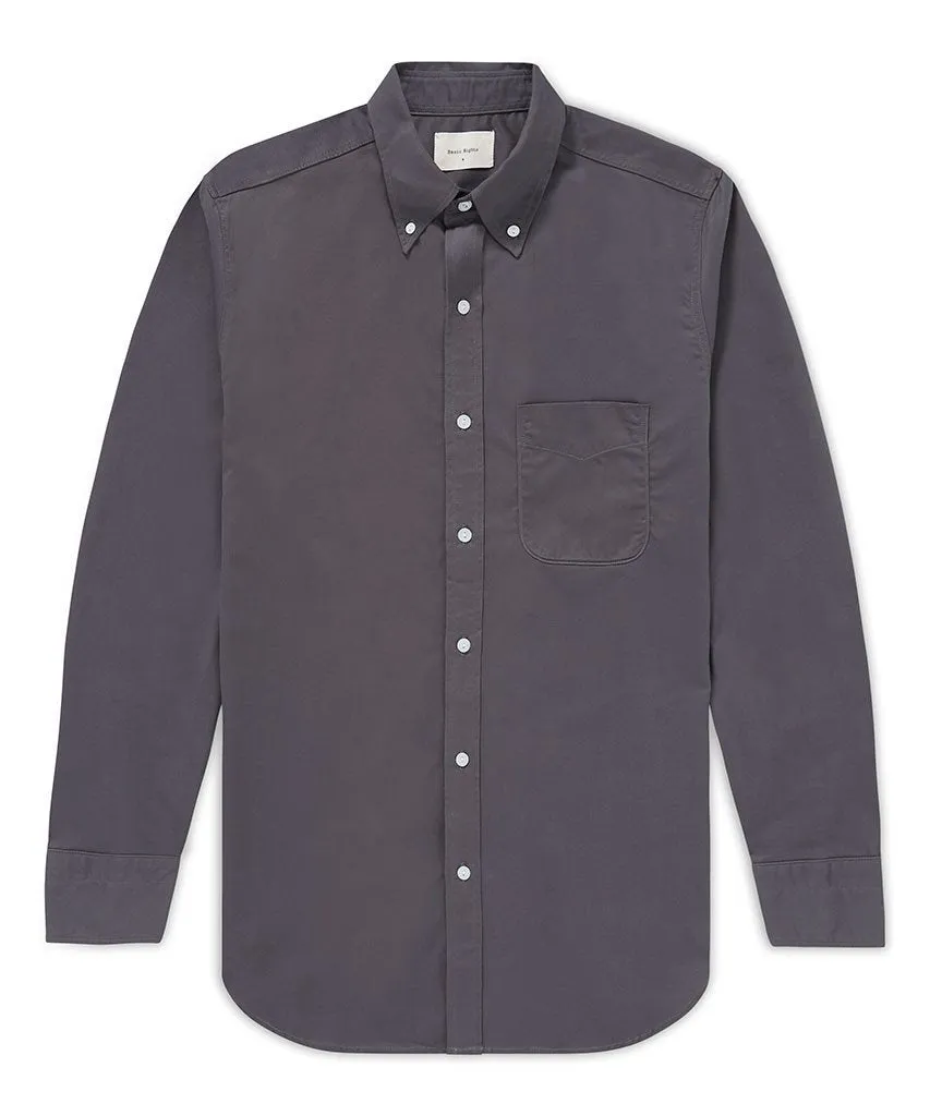 Cotton Button Down Shirt - Slate Gray