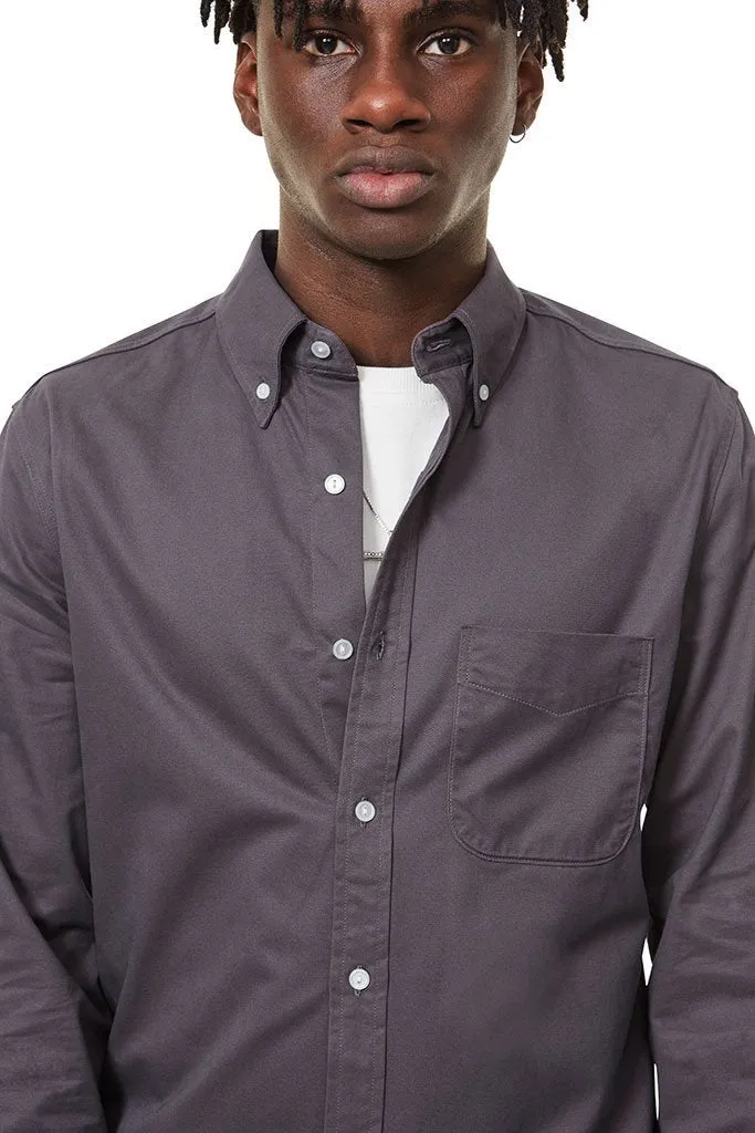 Cotton Button Down Shirt - Slate Gray