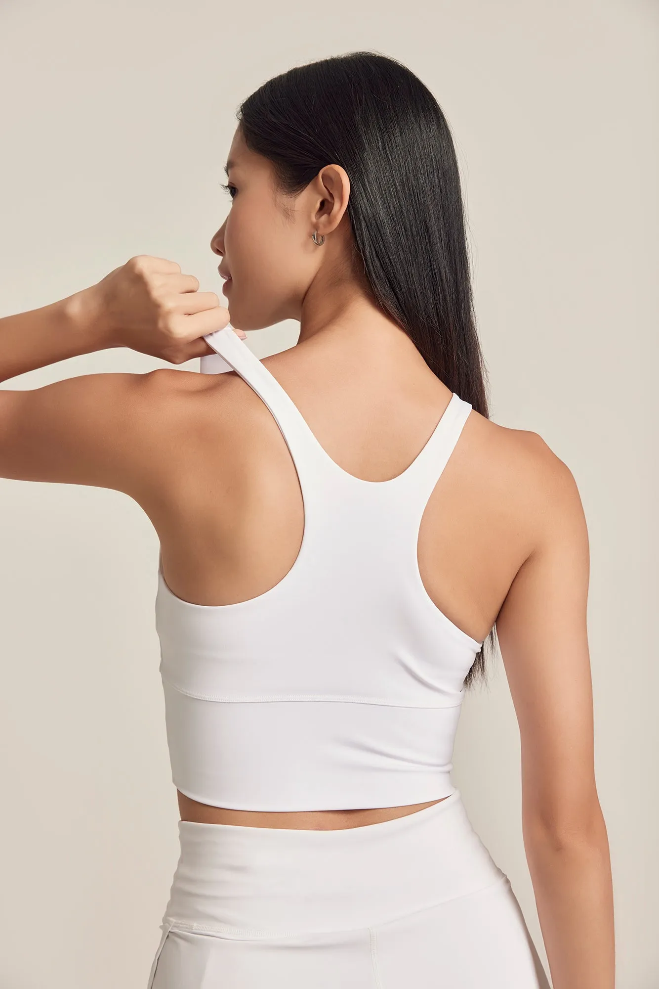 Curve High Neck Longline Bra in Yoghurt