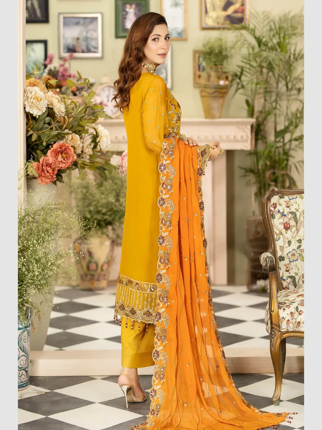 Designer Embroidered Chiffon