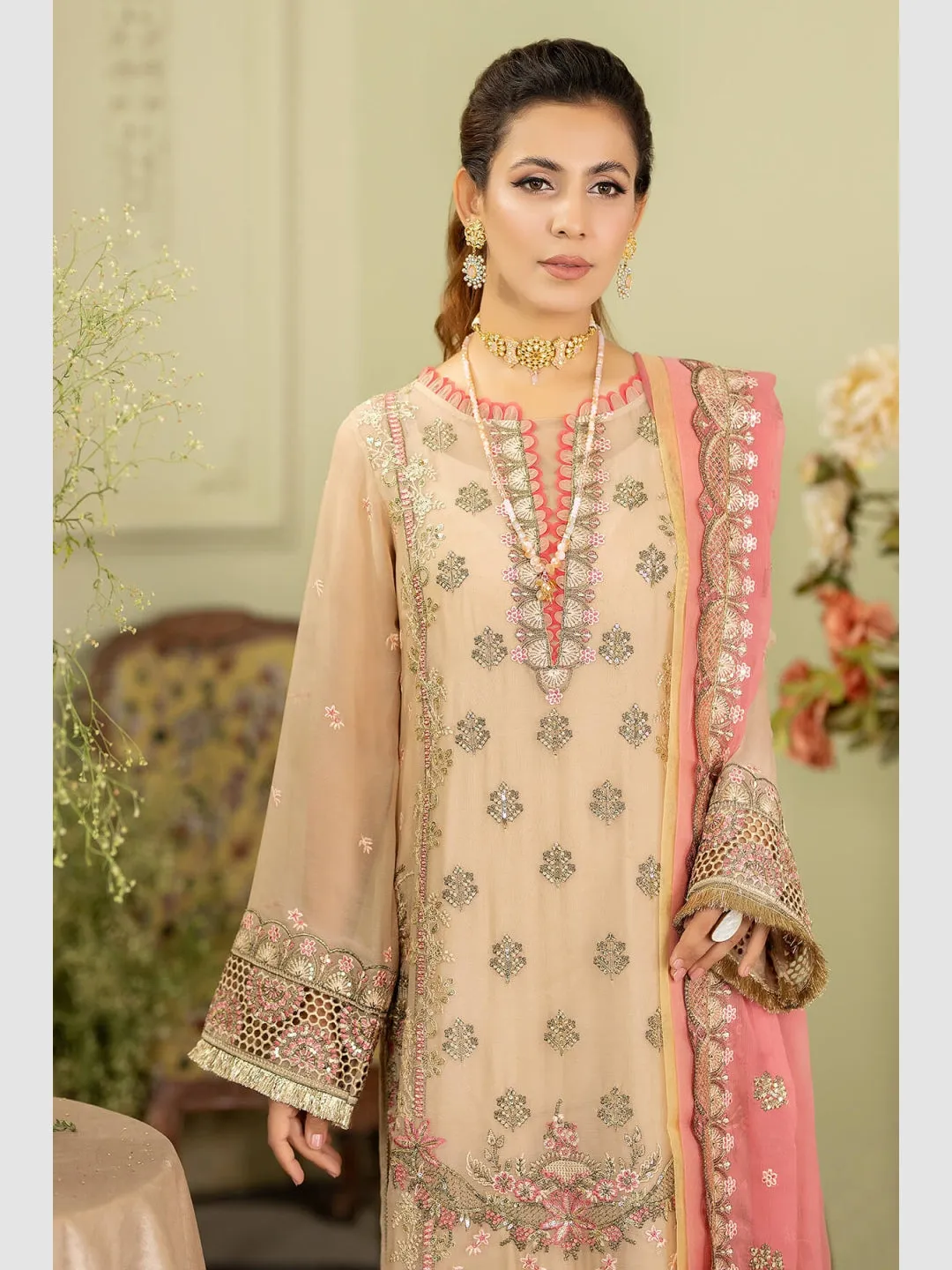 Designer Embroidered Chiffon