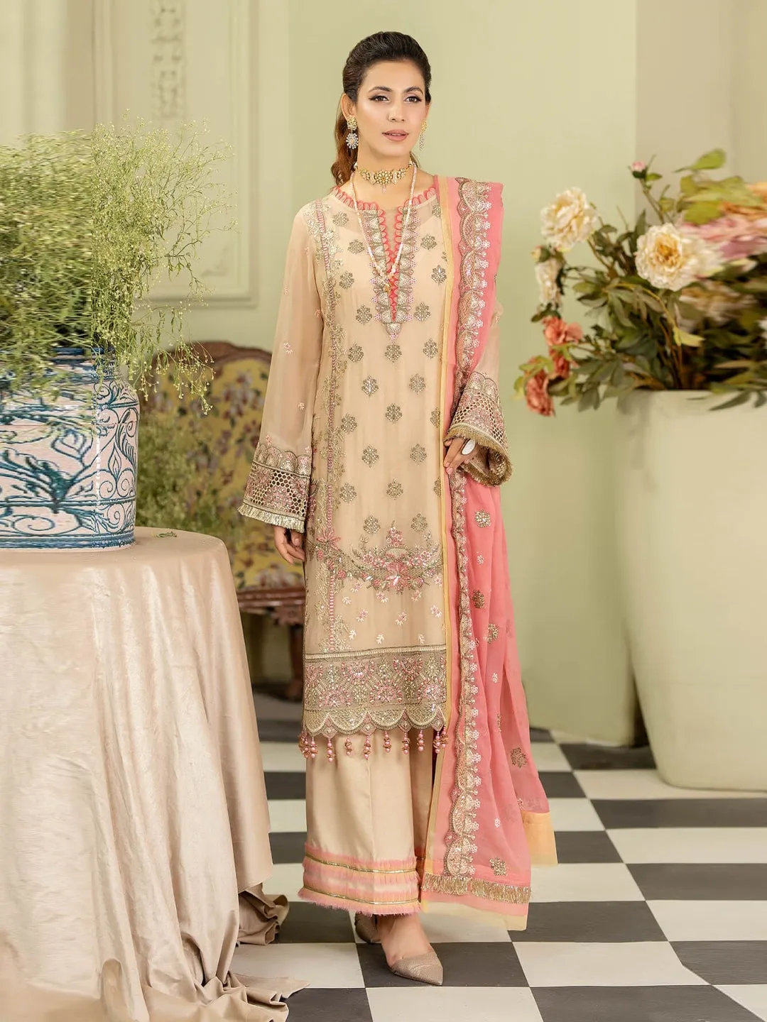 Designer Embroidered Chiffon