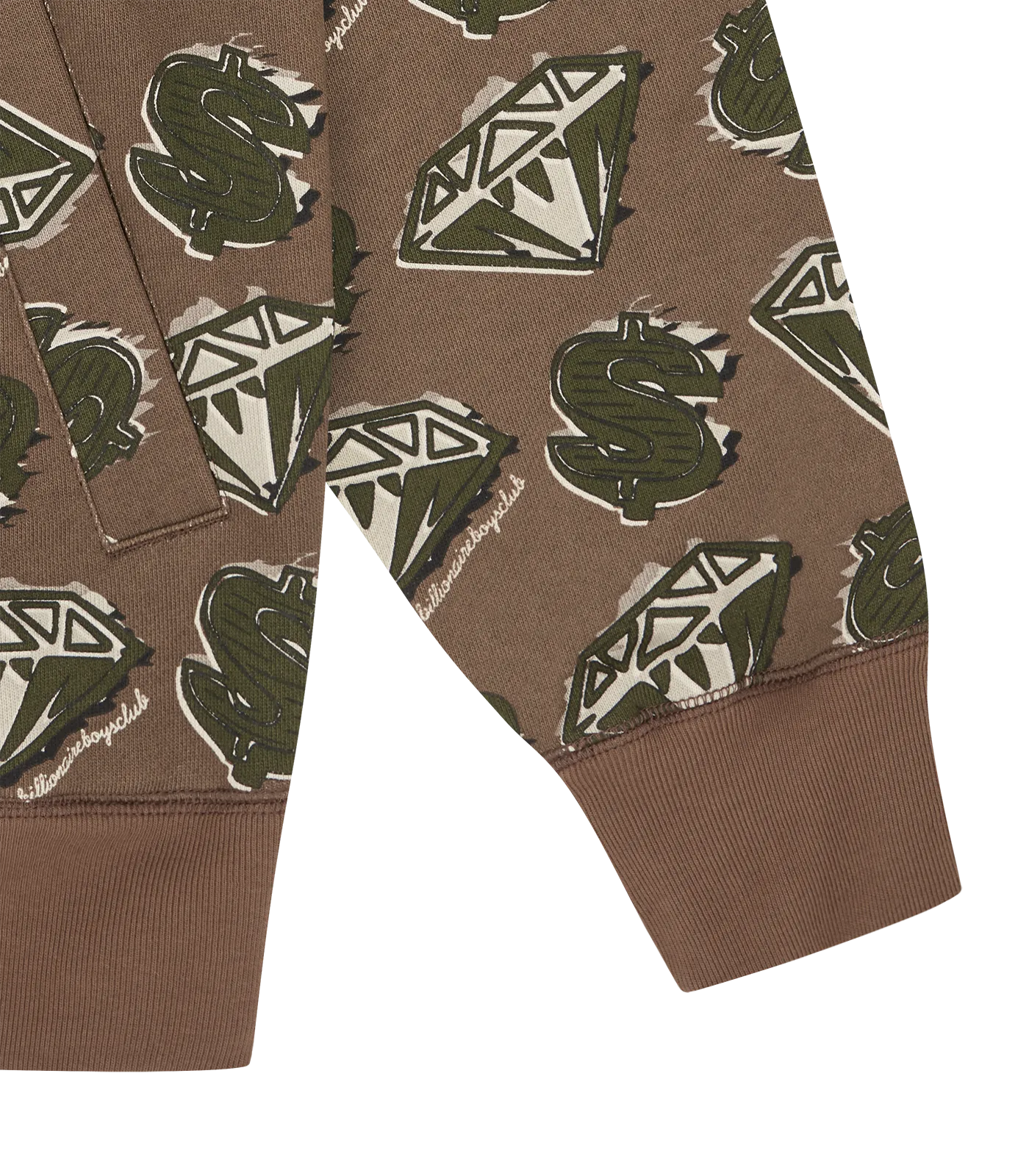 DIAMONDS & DOLLARS ZIP THROUGH HOOD - KHAKI