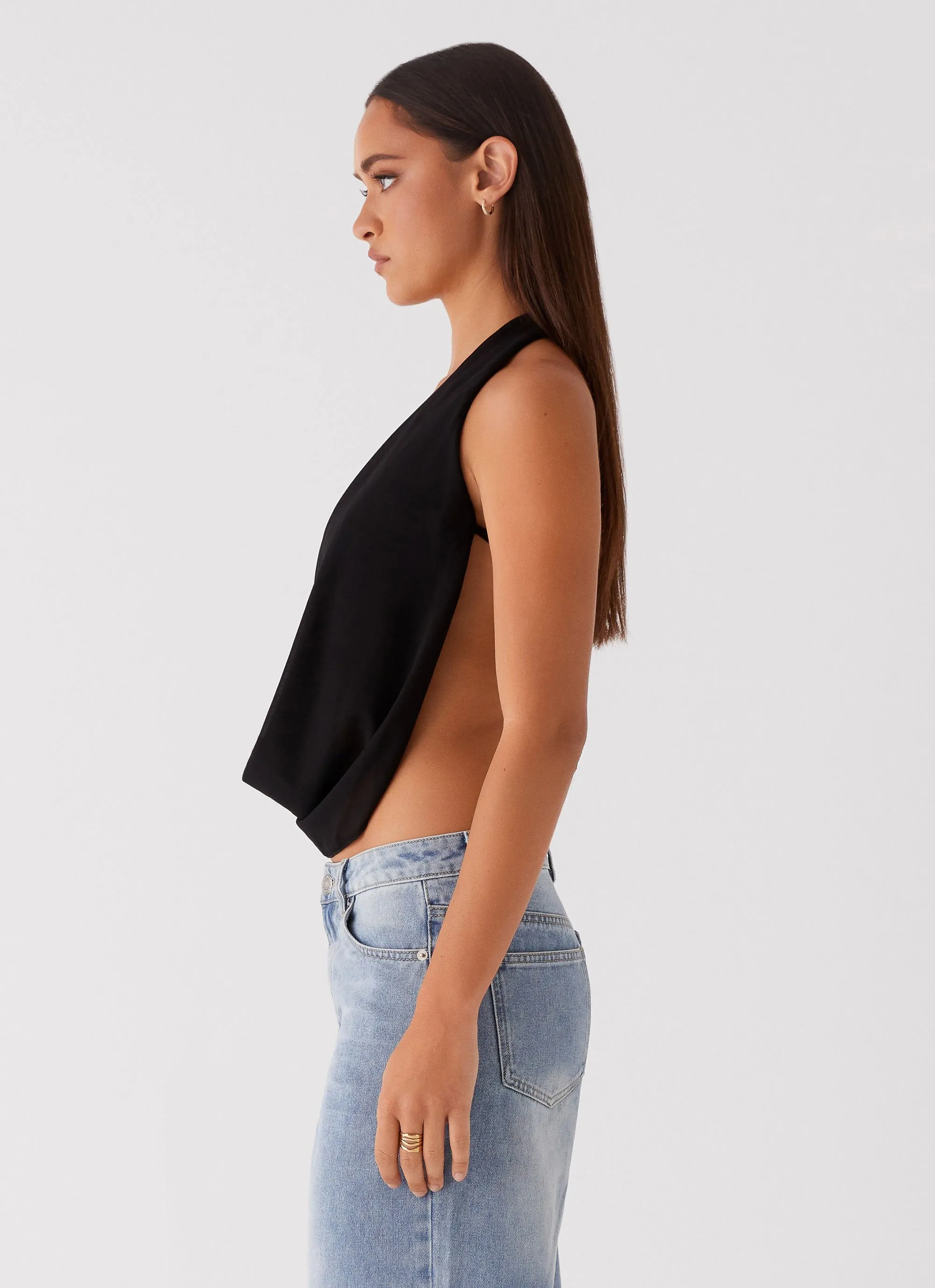 Elysia Chiffon Top - Black