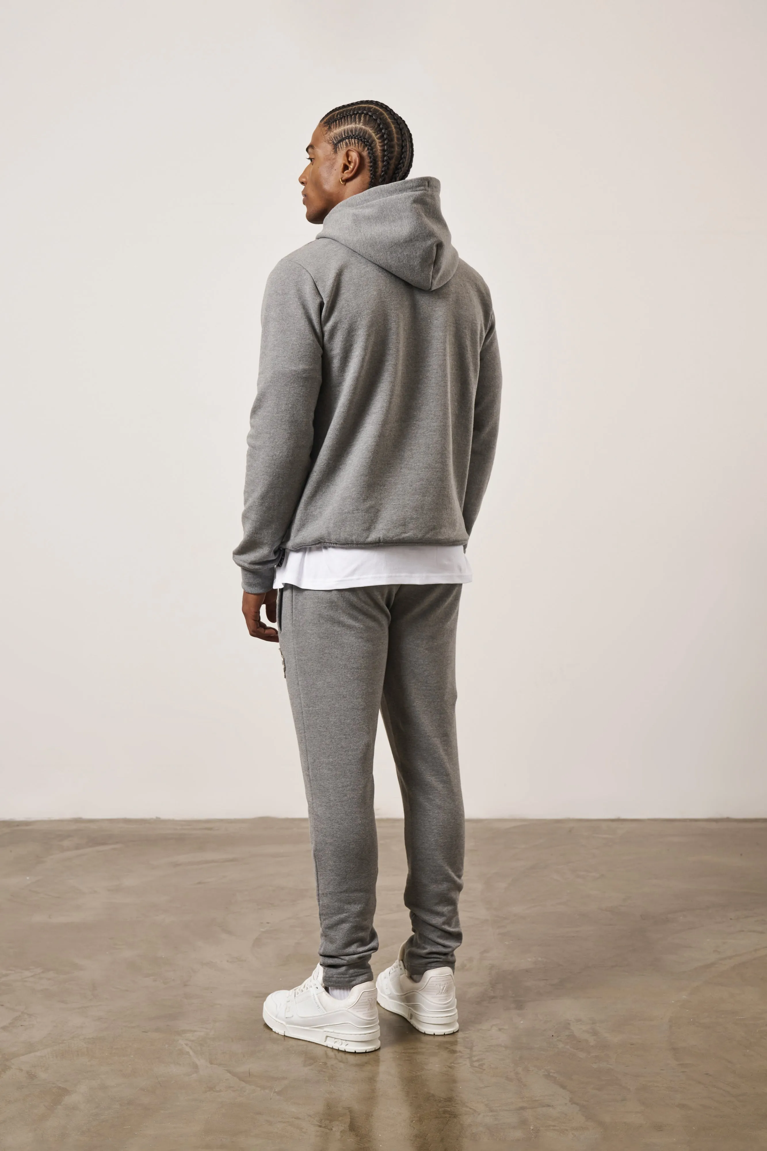 EMBLEM SLIM FIT JOGGER - GREY MARL