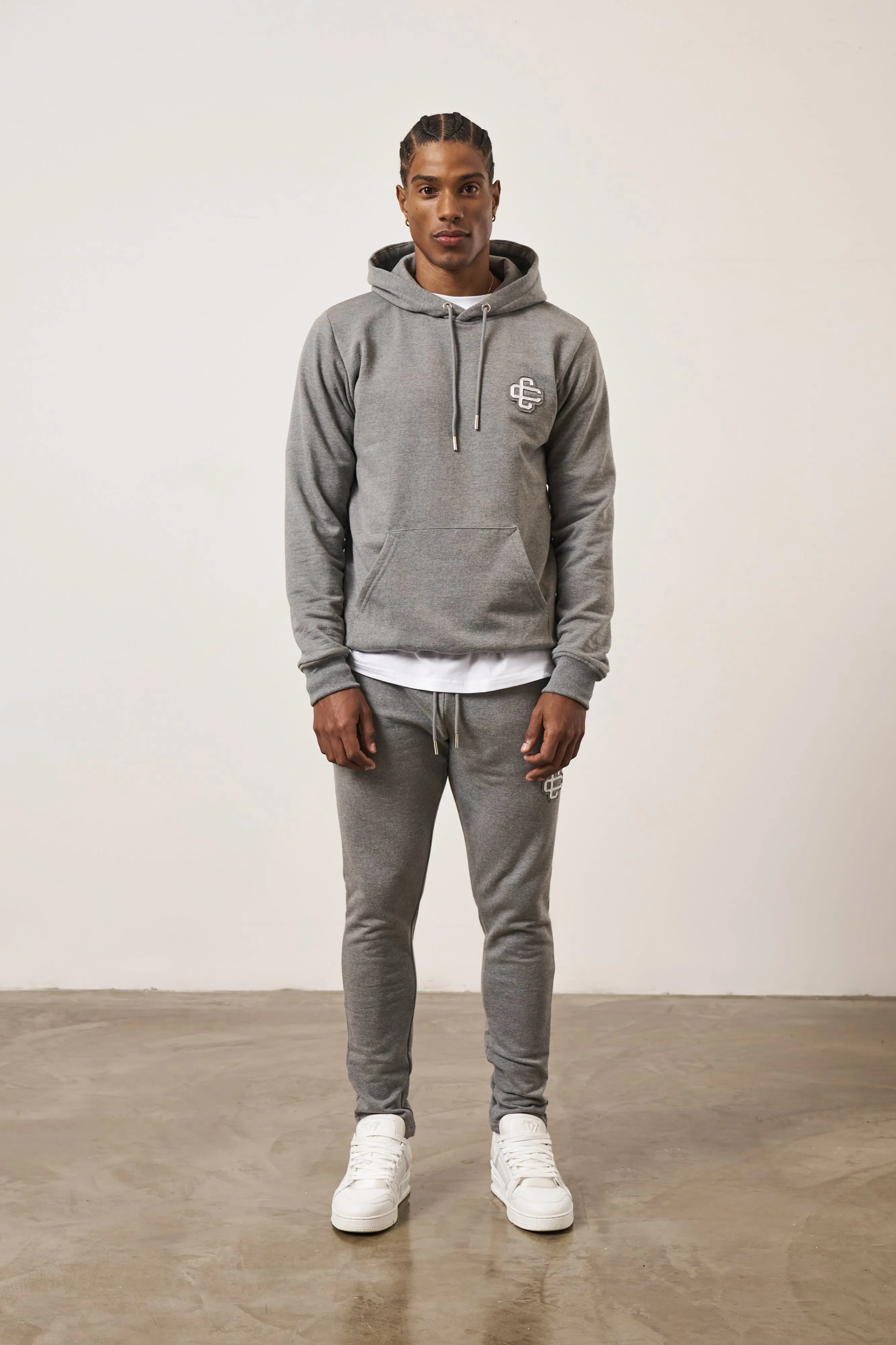 EMBLEM SLIM FIT JOGGER - GREY MARL