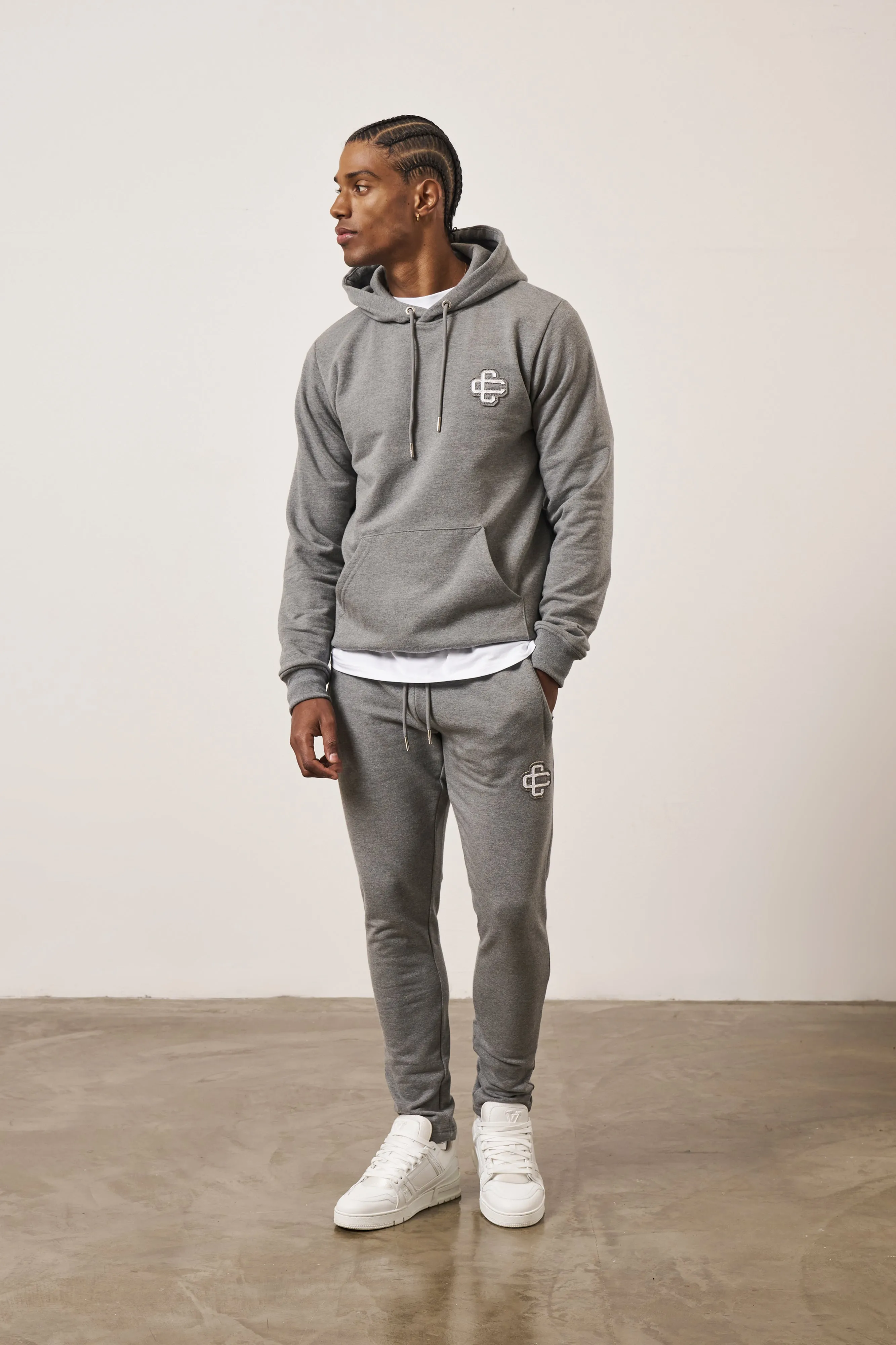 EMBLEM SLIM FIT JOGGER - GREY MARL