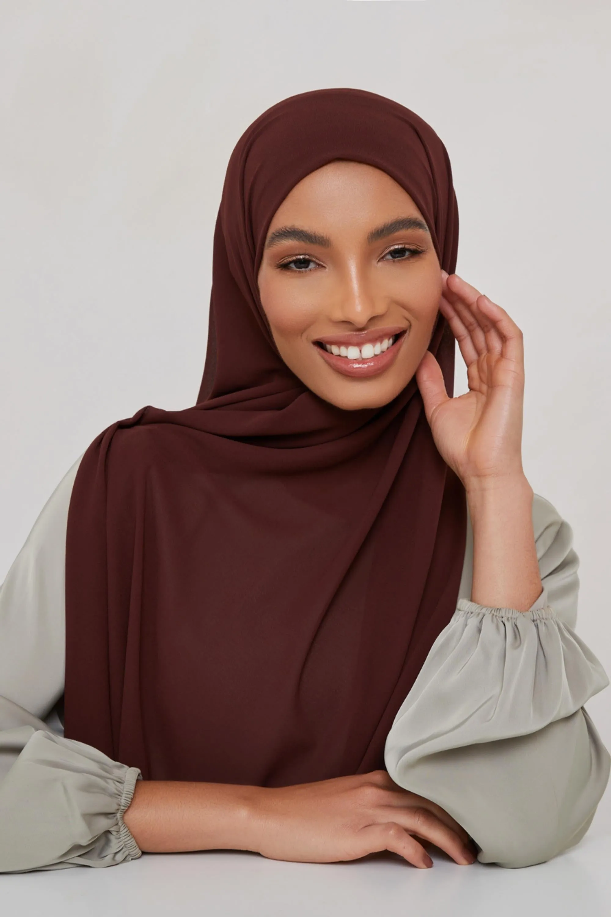 Essential Chiffon Hijab - Chocolate Brown