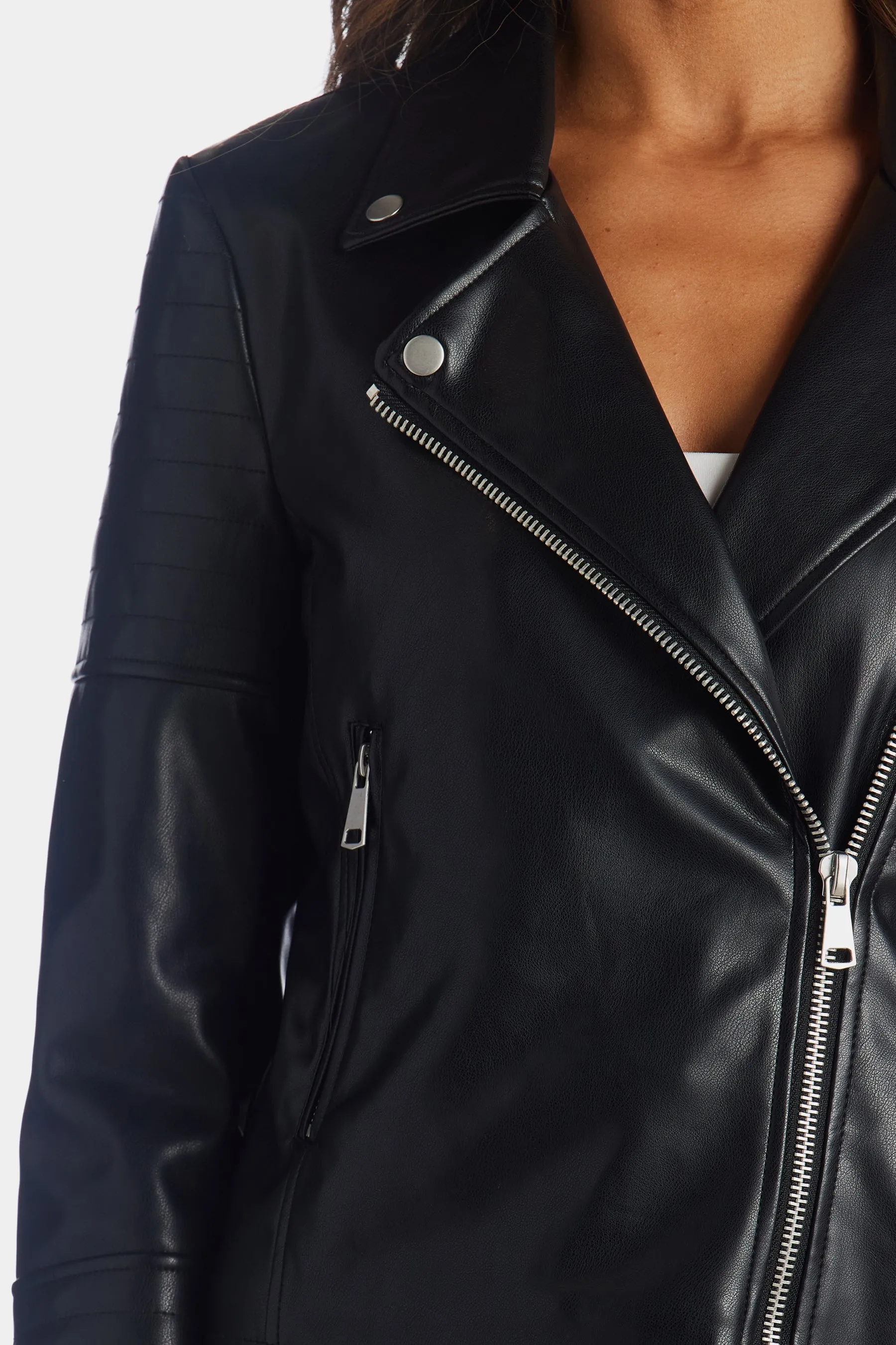 Faux Leather Moto Jacket