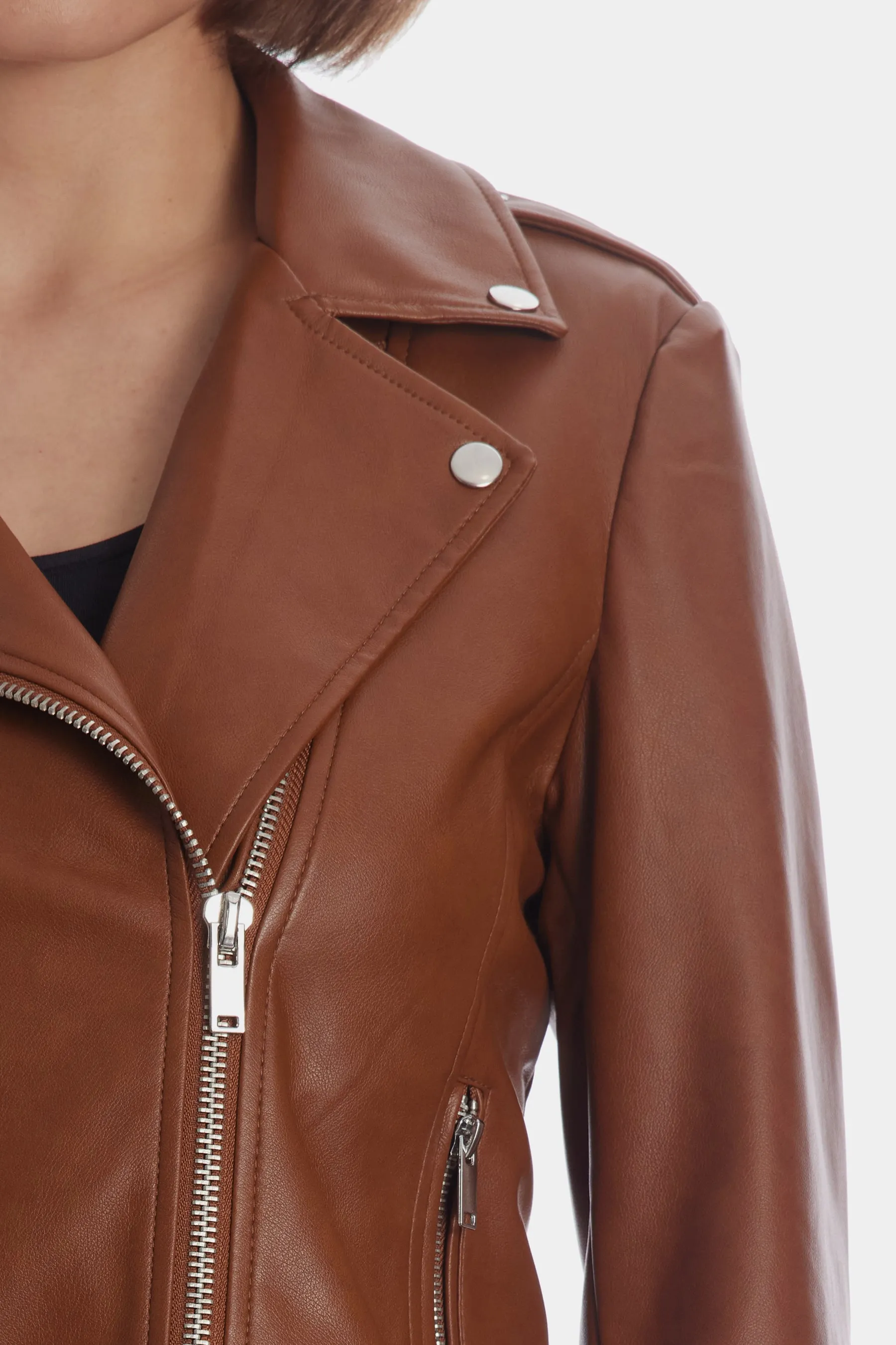 Faux Leather Moto Jacket