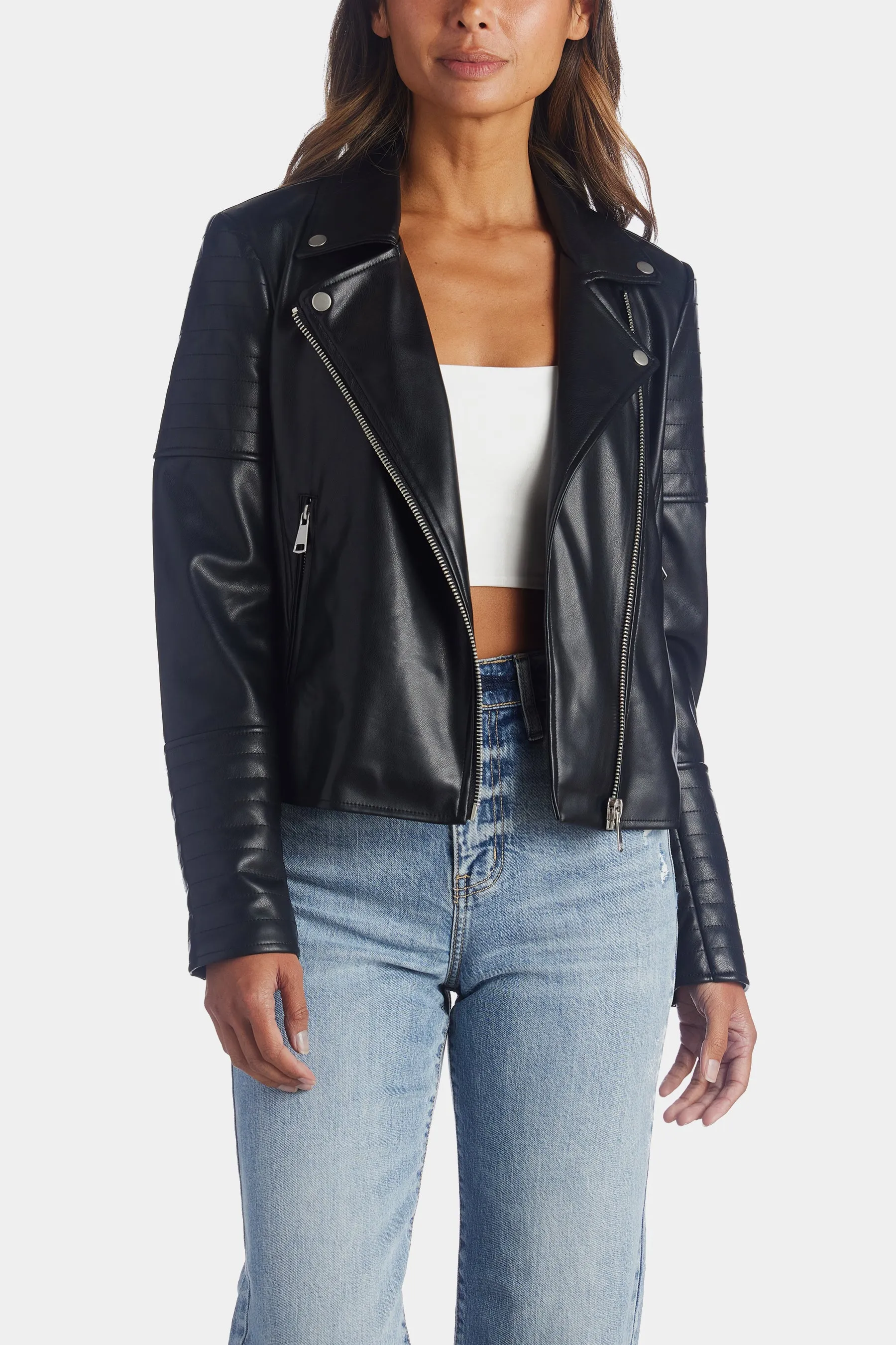 Faux Leather Moto Jacket