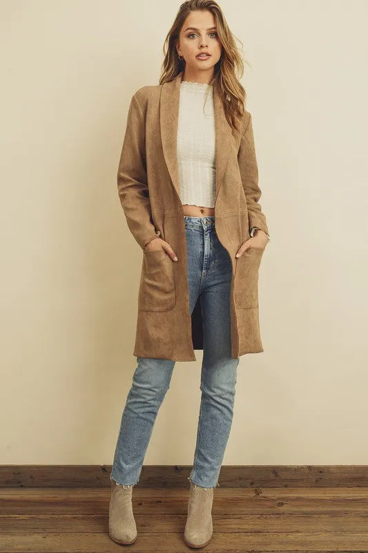 Faux Suede Scuba Jacket