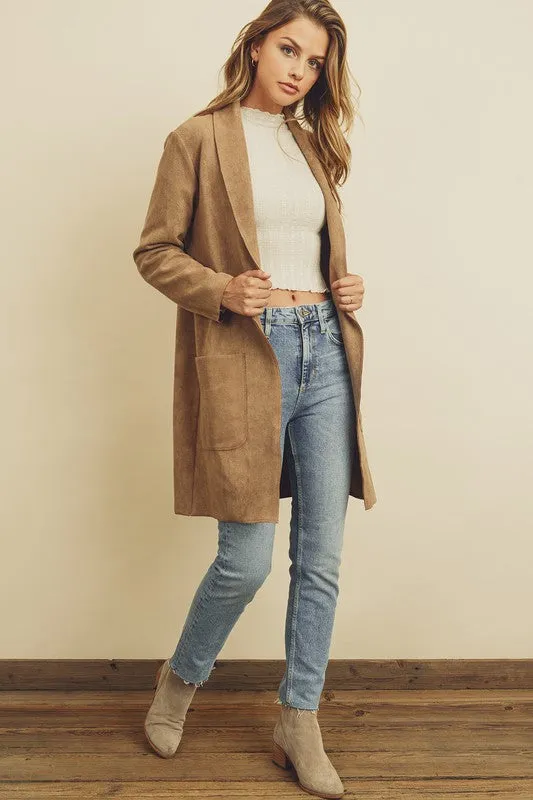 Faux Suede Scuba Jacket