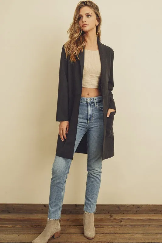 Faux Suede Scuba Jacket