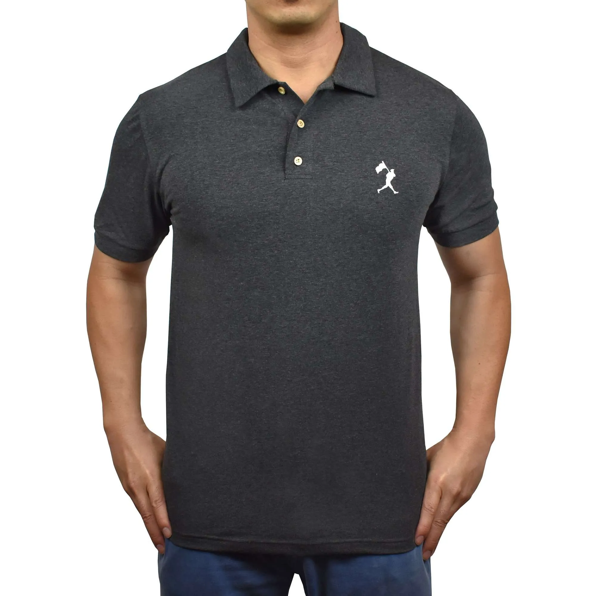 Flag Man Summer Polo - Charcoal