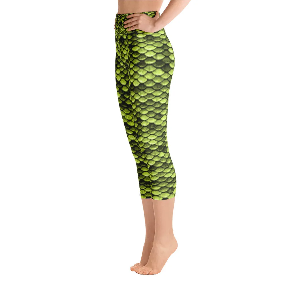 Forest Dragon Skin Yoga Capri Leggings