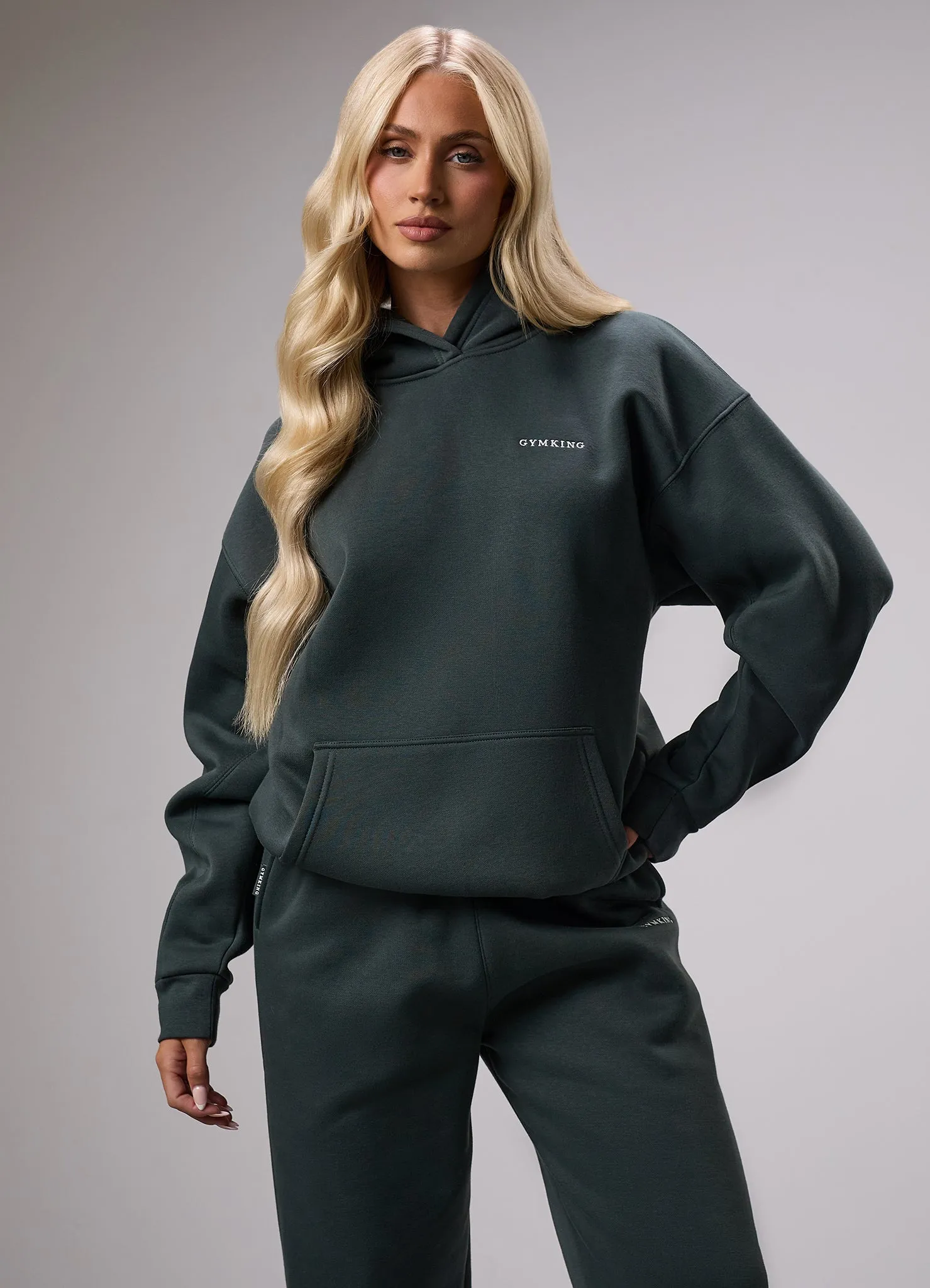 Gym King 365 Relaxed Fit Hood Tracksuit - Green Smoke