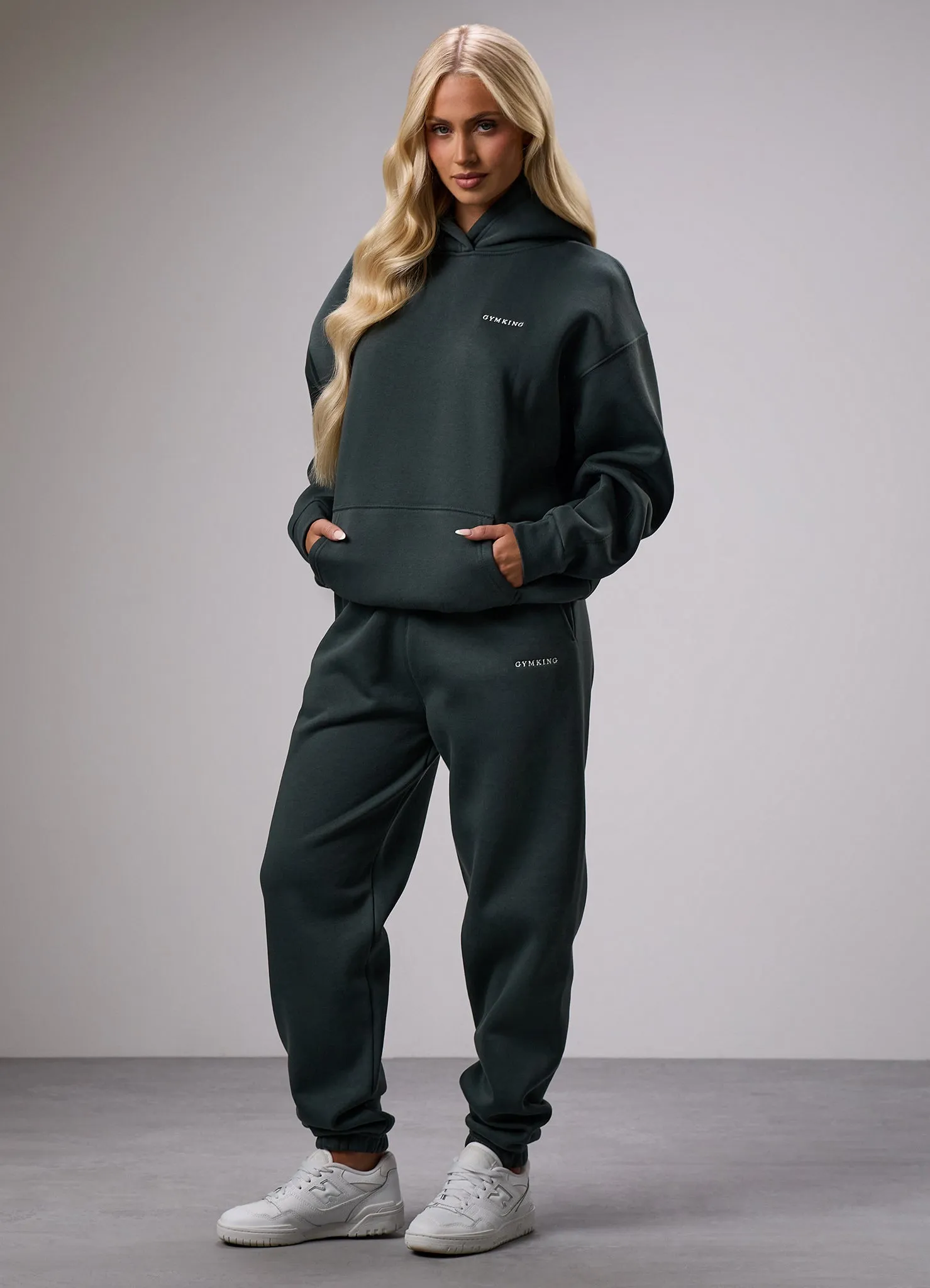 Gym King 365 Relaxed Fit Hood Tracksuit - Green Smoke