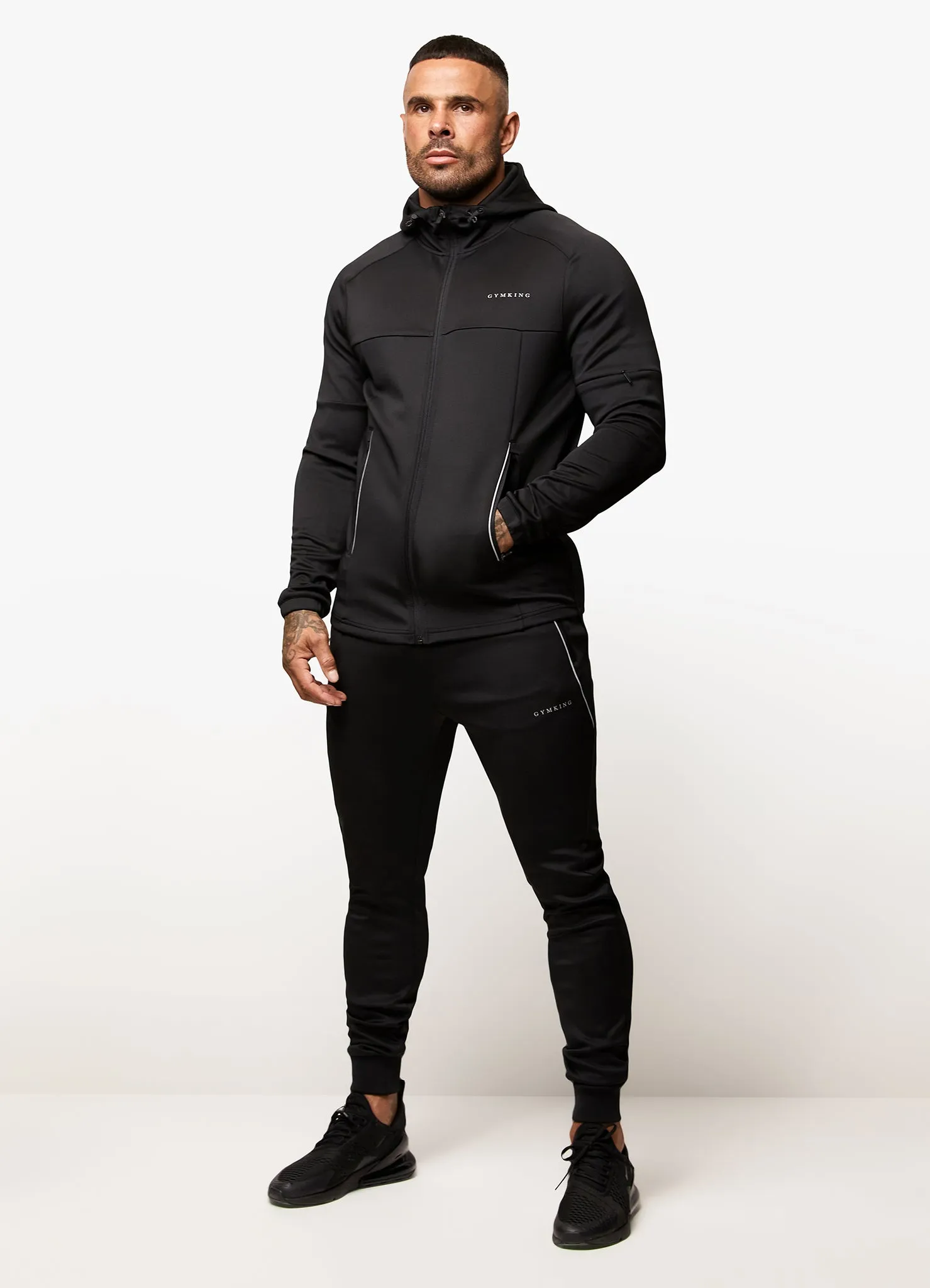 Gym King Eclipse Poly FZ Tracksuit - Black