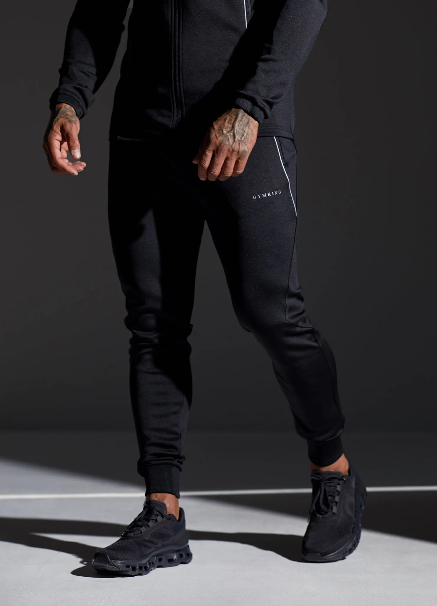 Gym King Eclipse Poly FZ Tracksuit - Black