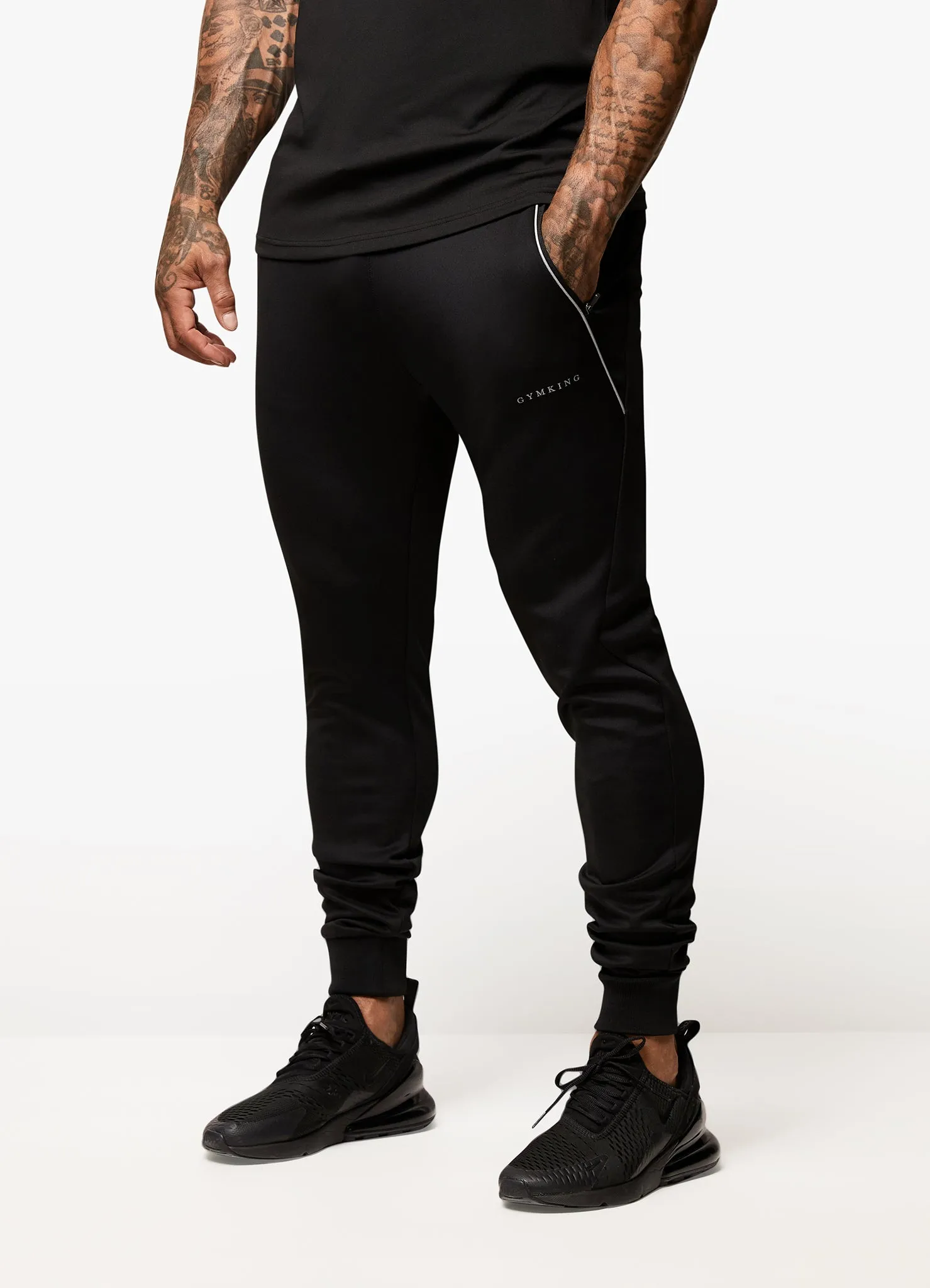 Gym King Eclipse Poly FZ Tracksuit - Black