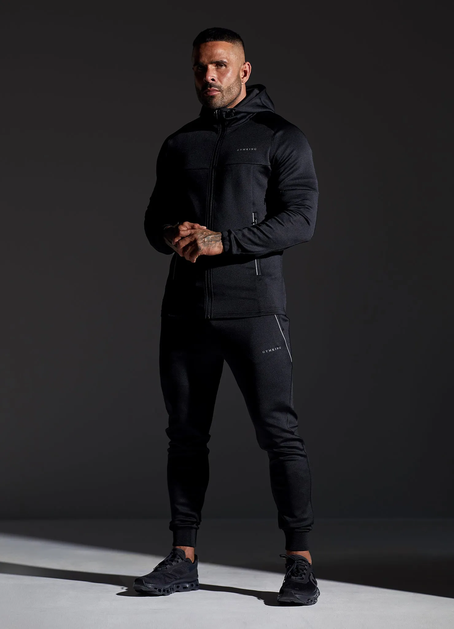 Gym King Eclipse Poly FZ Tracksuit - Black