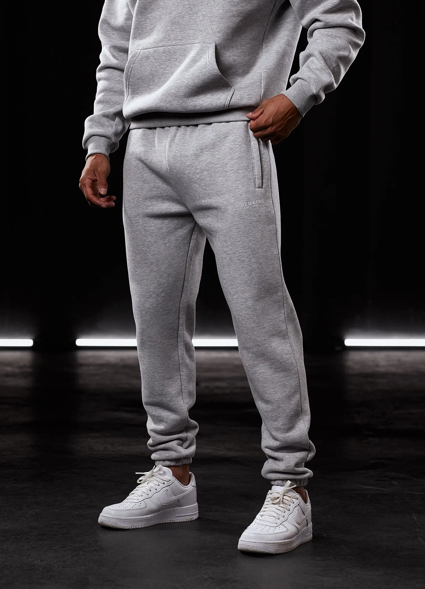 Gym King Established Tracksuit - Light Grey Marl