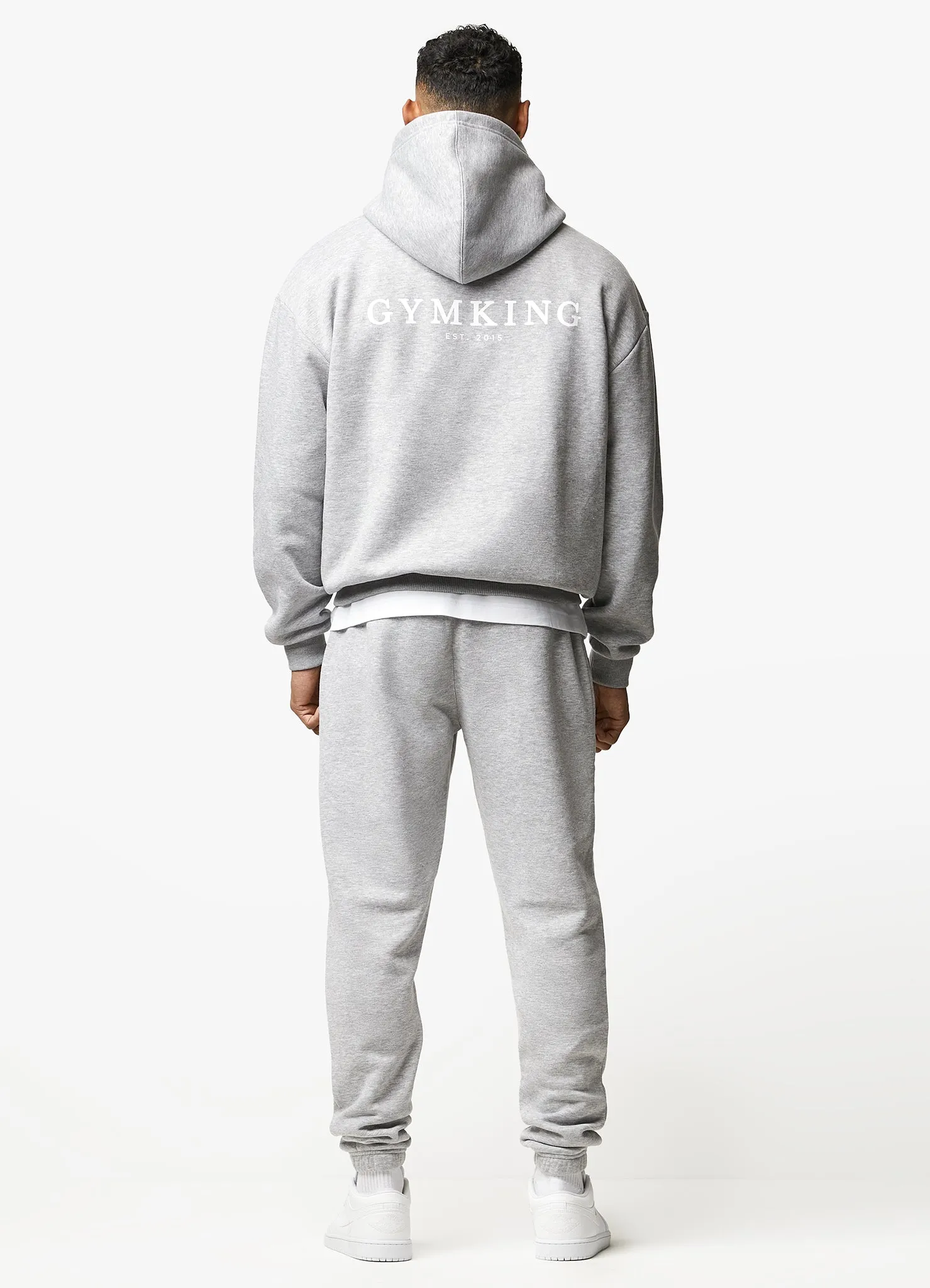 Gym King Established Tracksuit - Light Grey Marl