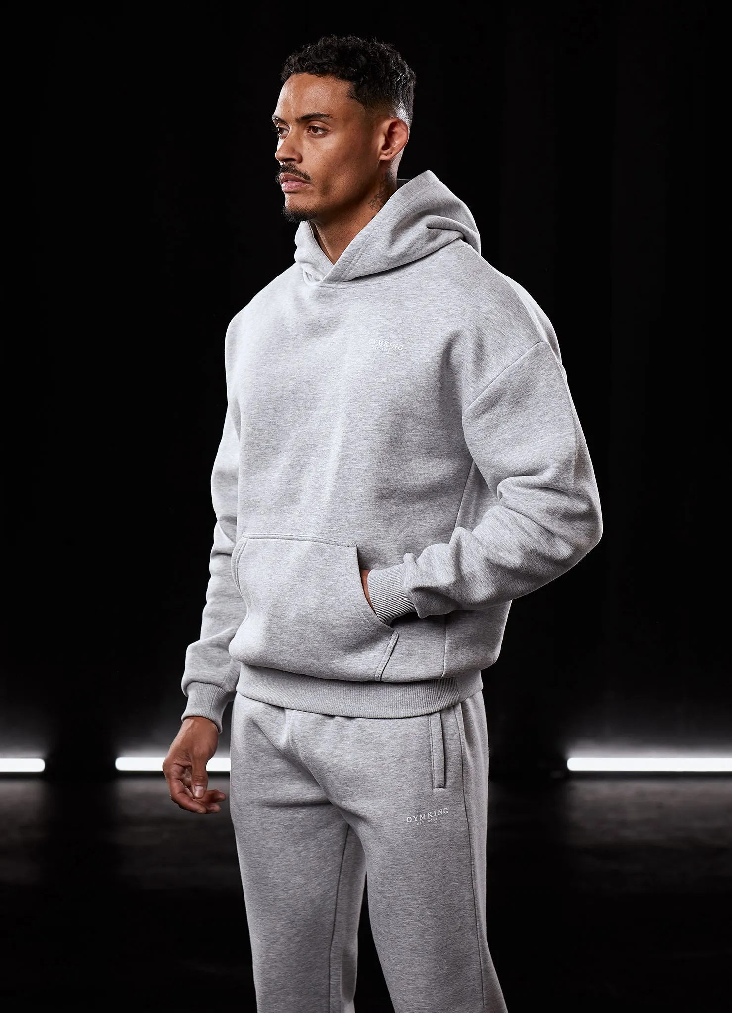 Gym King Established Tracksuit - Light Grey Marl