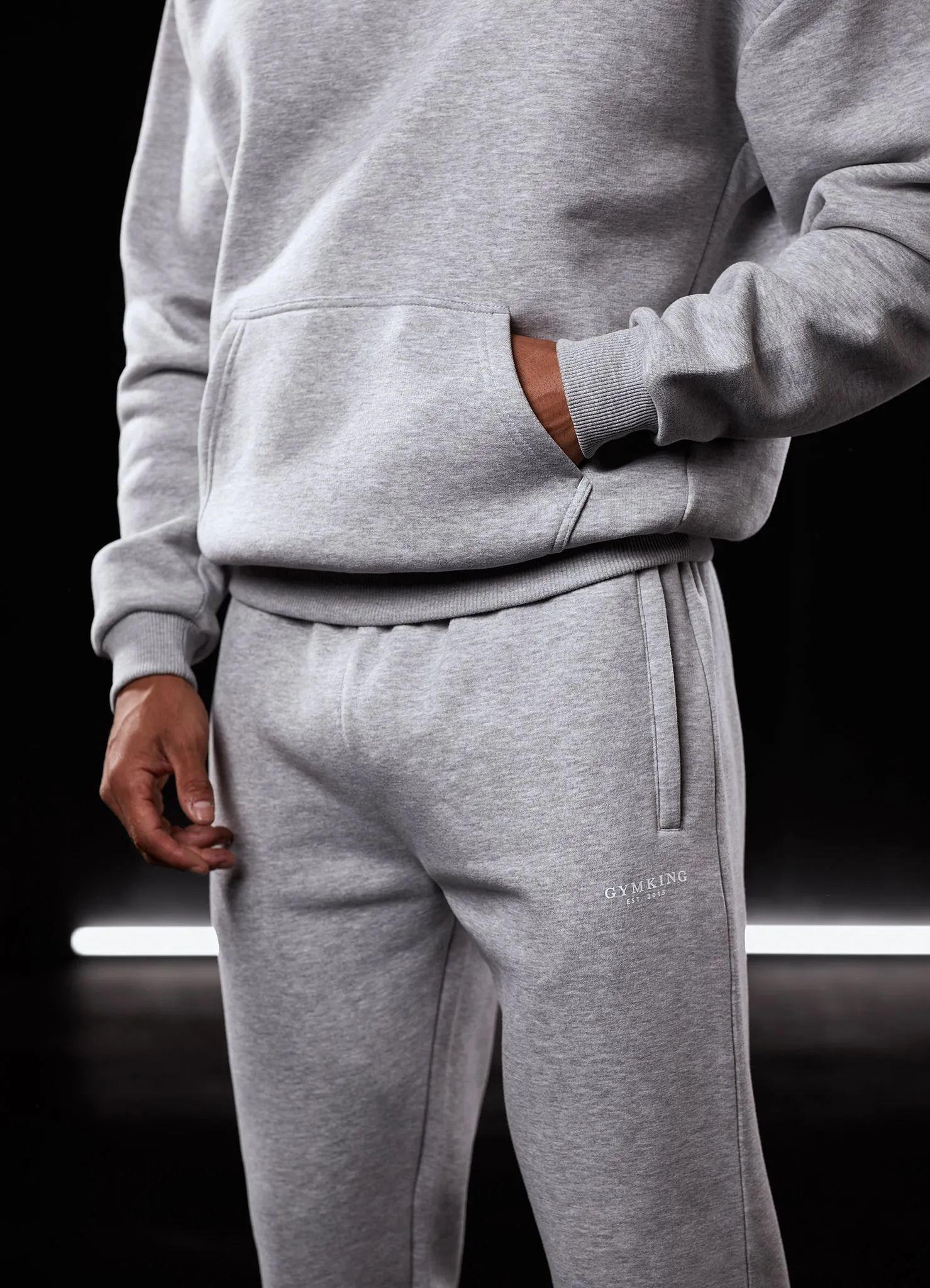 Gym King Established Tracksuit - Light Grey Marl