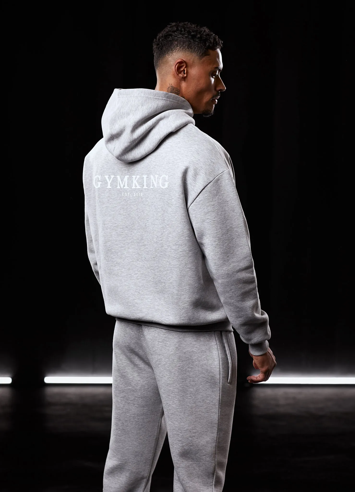 Gym King Established Tracksuit - Light Grey Marl