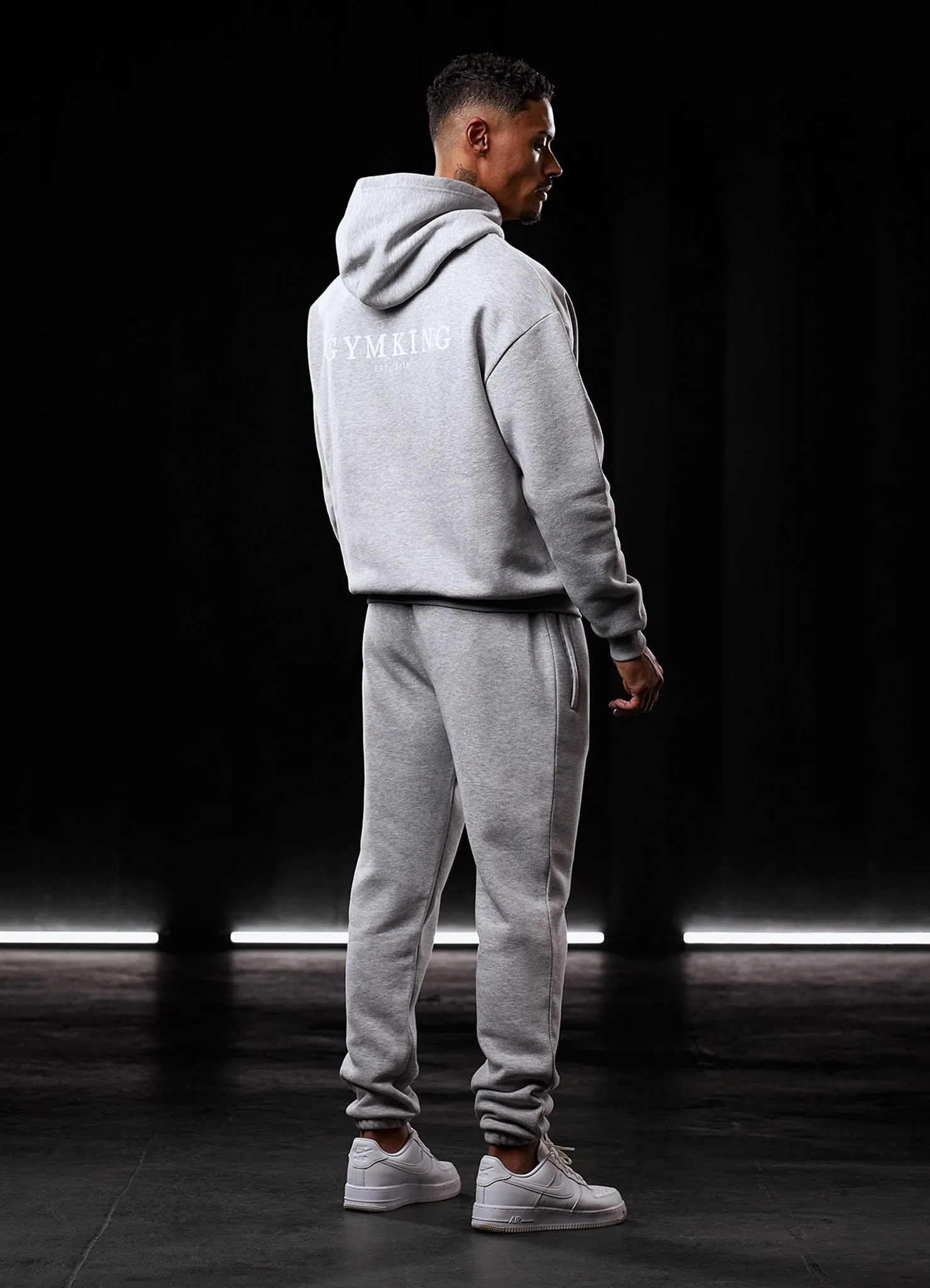 Gym King Established Tracksuit - Light Grey Marl