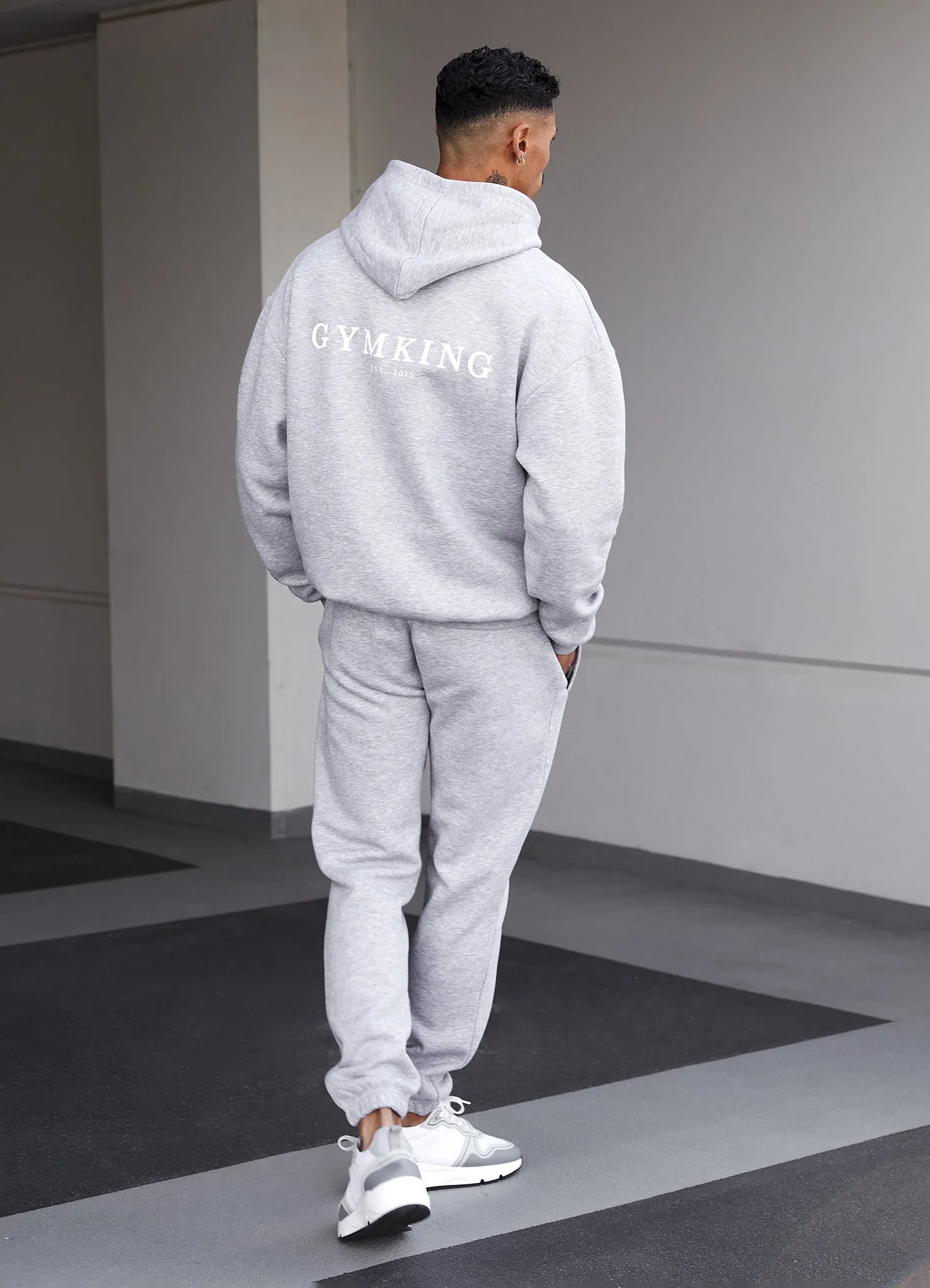 Gym King Established Tracksuit - Light Grey Marl