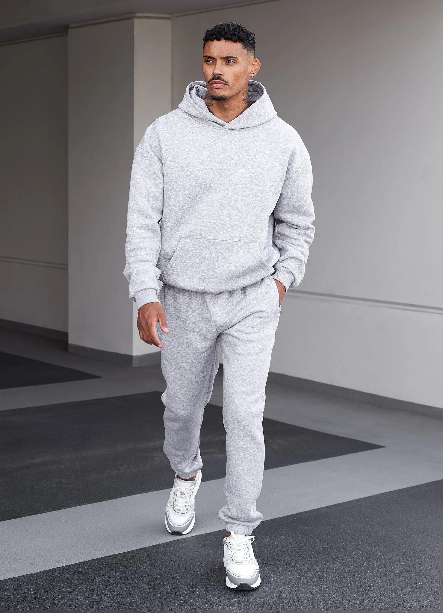 Gym King Established Tracksuit - Light Grey Marl