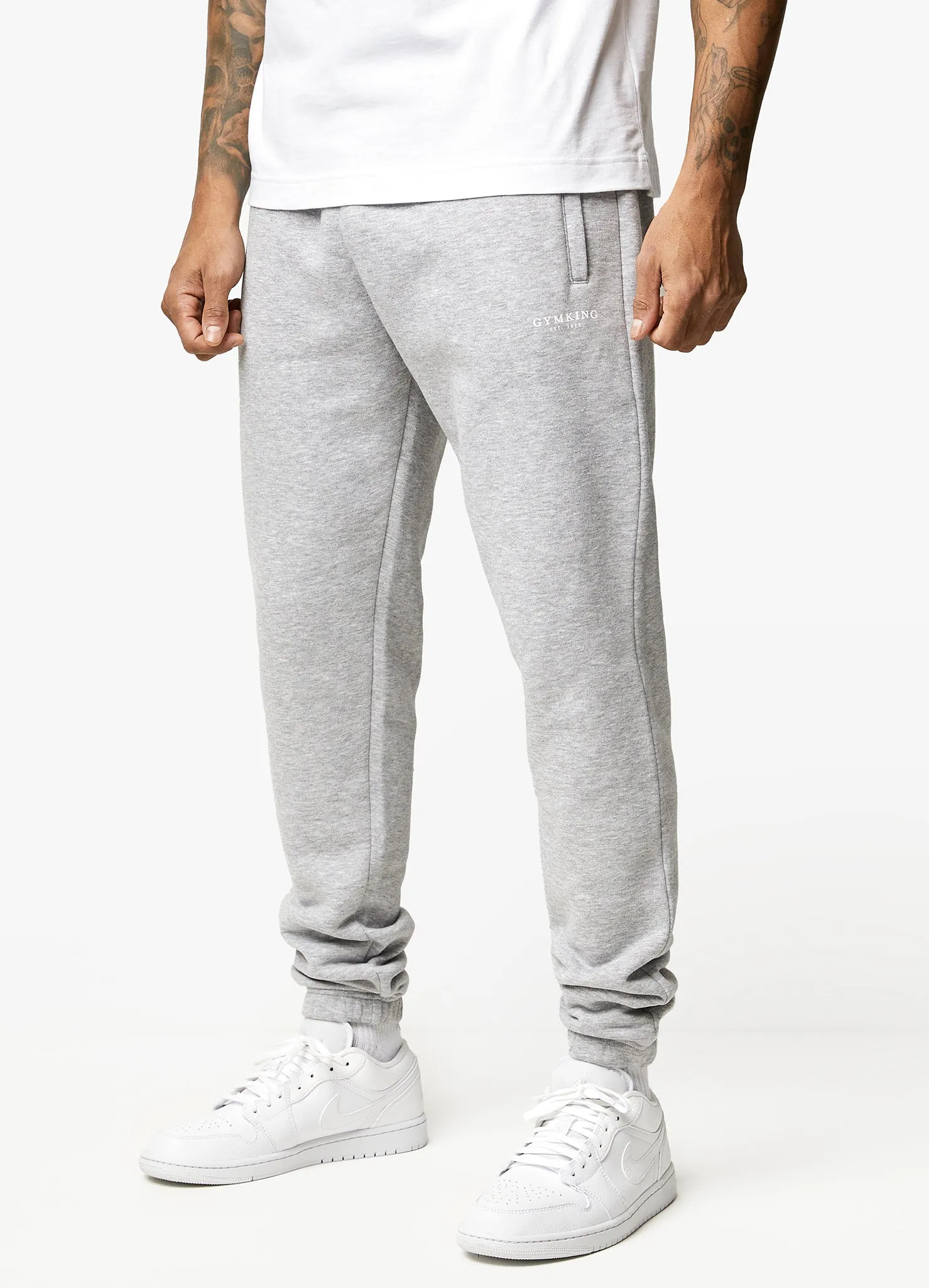 Gym King Established Tracksuit - Light Grey Marl