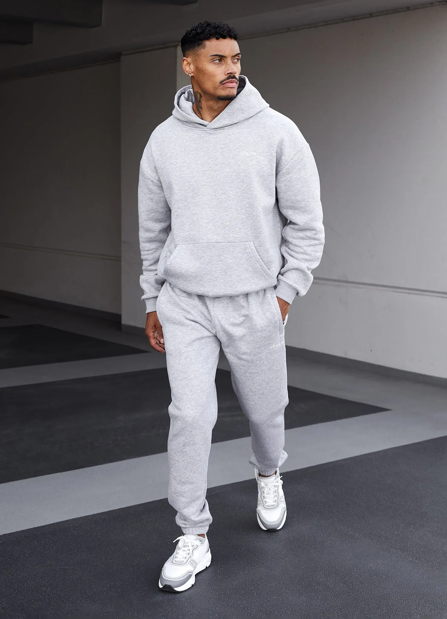 Gym King Established Tracksuit - Light Grey Marl