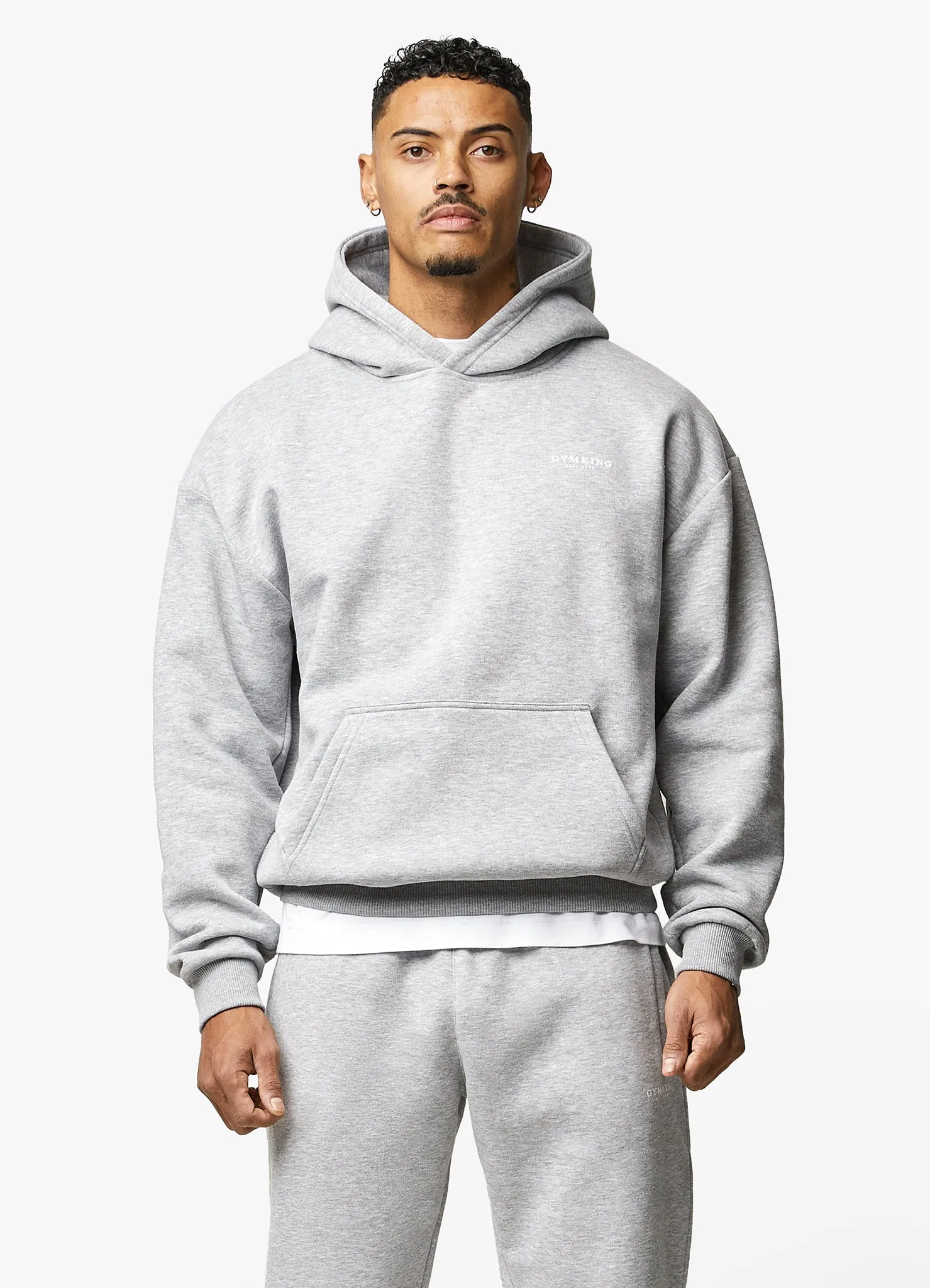 Gym King Established Tracksuit - Light Grey Marl