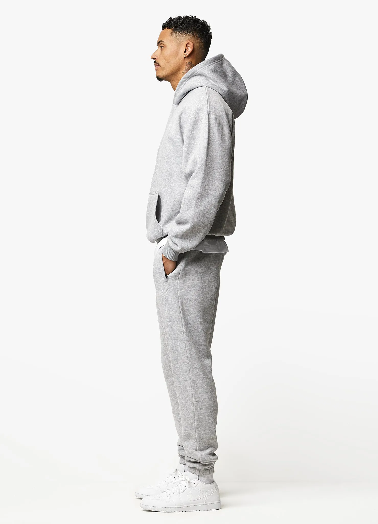 Gym King Established Tracksuit - Light Grey Marl