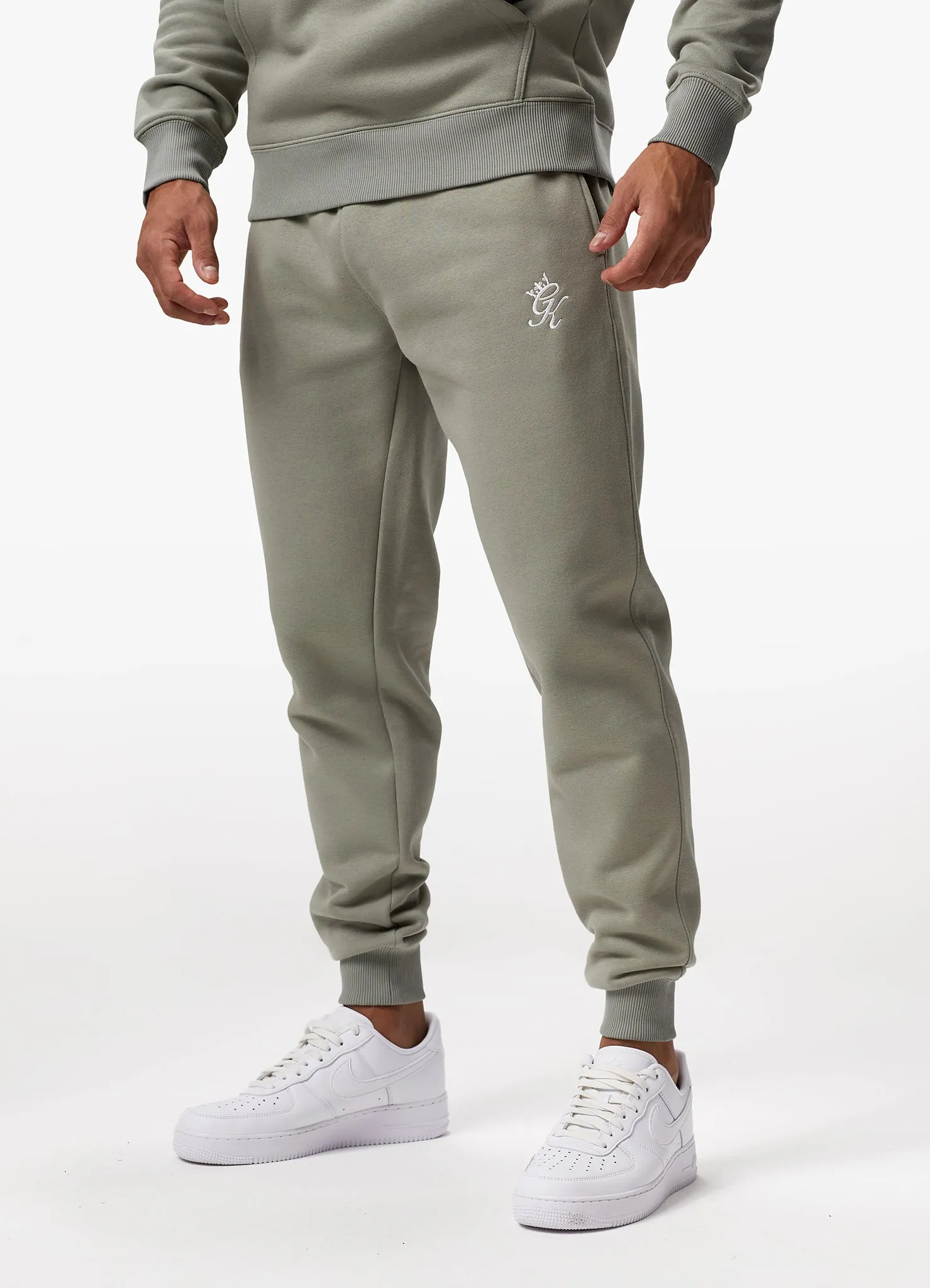 Gym King Fundamental Fleece Crew Tracksuit - Soft Khaki