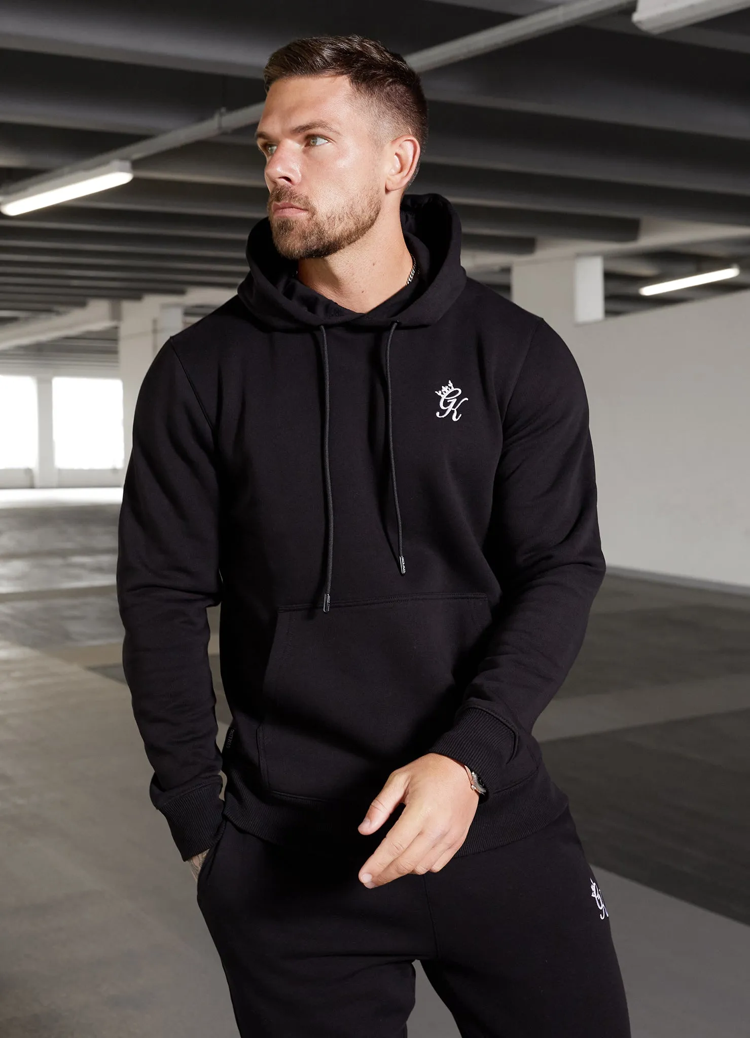 Gym King Fundamental Fleece Hood Tracksuit - Black