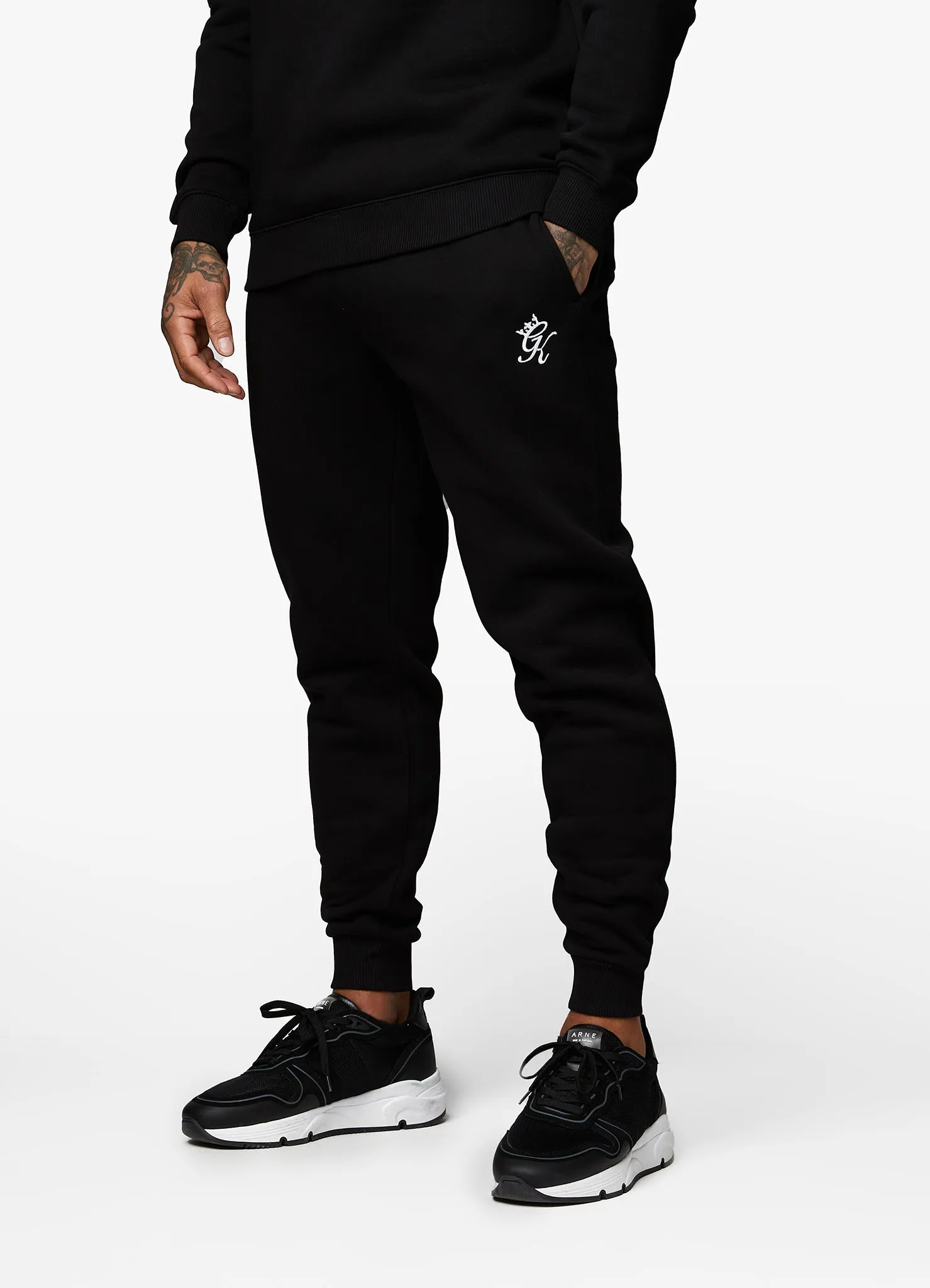 Gym King Fundamental Fleece Hood Tracksuit - Black