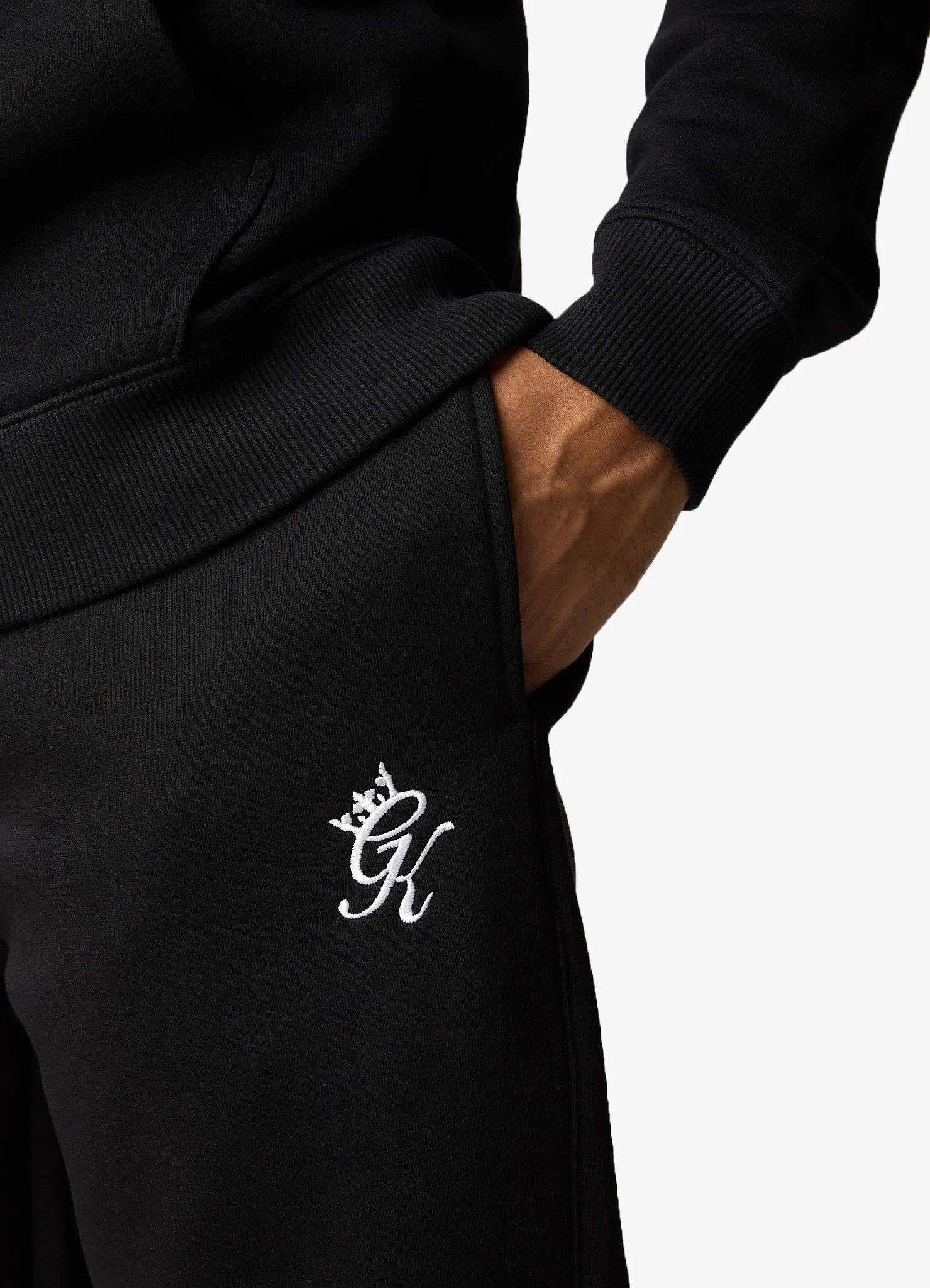 Gym King Fundamental Fleece Hood Tracksuit - Black