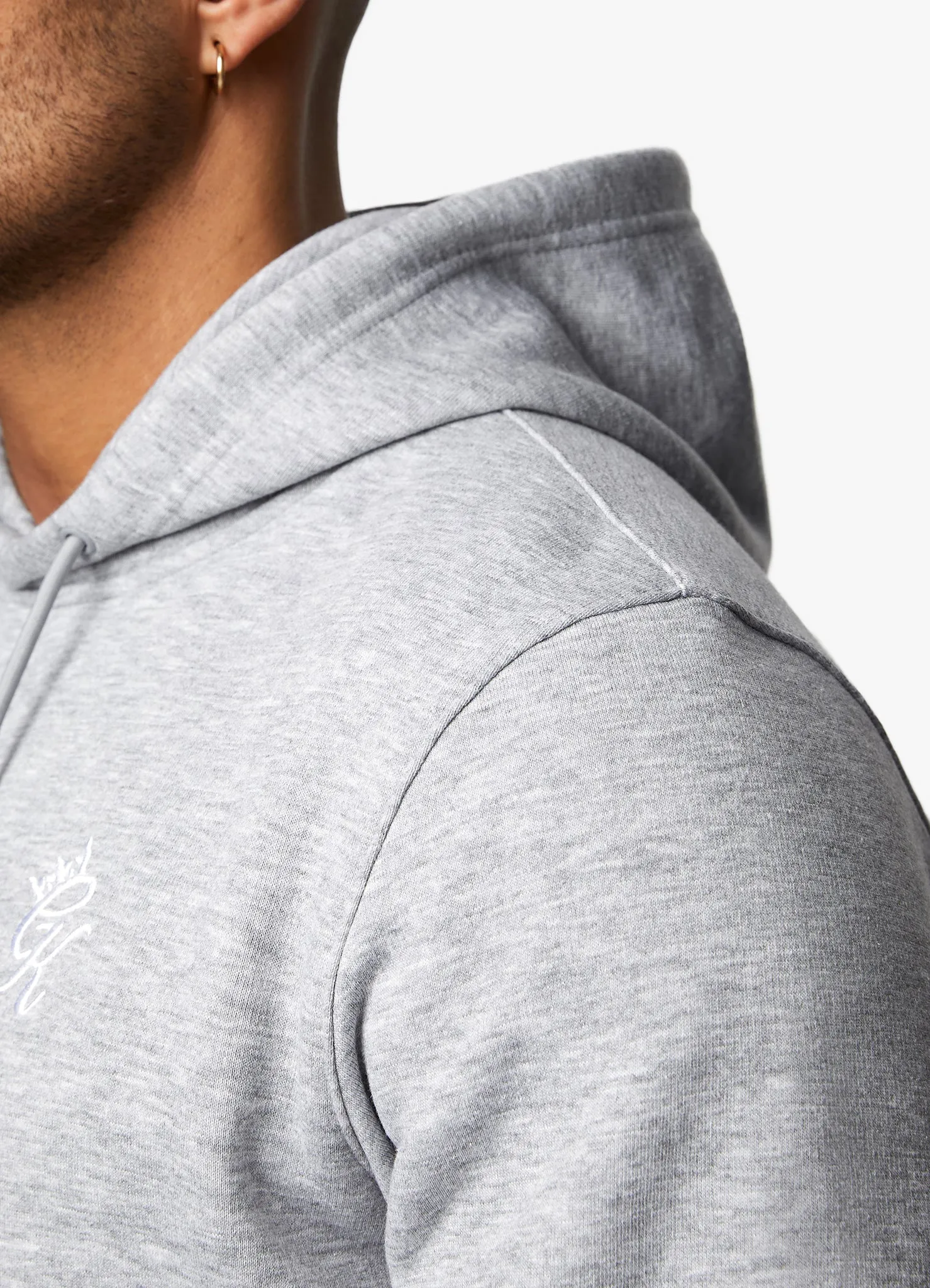 Gym King Fundamental Fleece Hood Tracksuit - Grey Marl