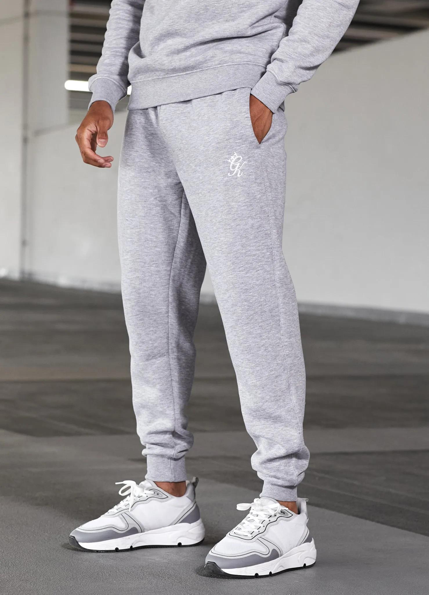 Gym King Fundamental Fleece Hood Tracksuit - Grey Marl