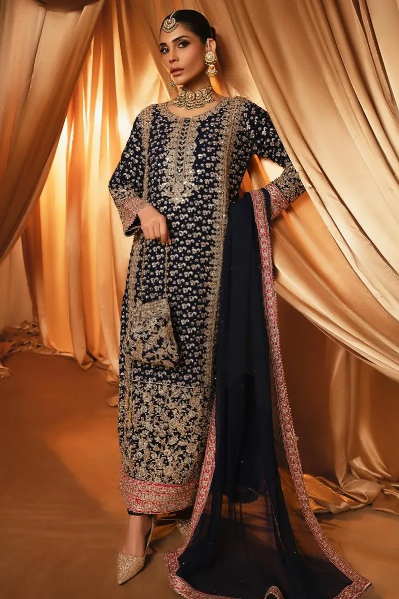 Haseens Raina Pakistani Wedding Wear Chiffon Suit HAS11