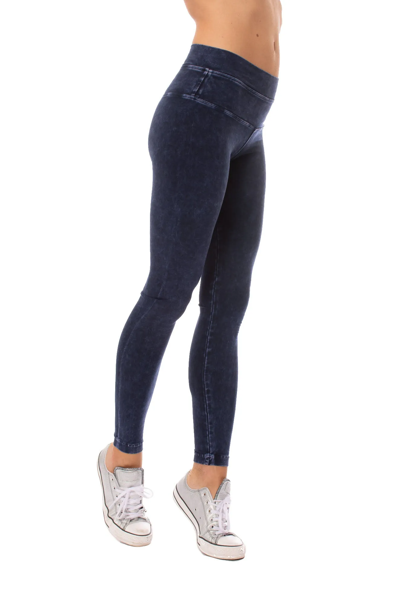 High Rise Ankle Legging (Style W-566, Dark Blue Mineral Wash MW8) by Hard Tail Forever