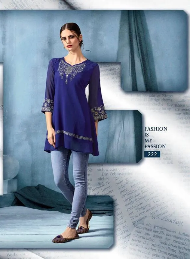 Kajri Silk Kurti Collection - blue