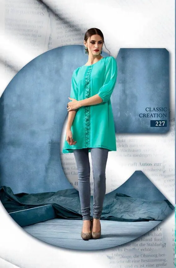 Kajri Silk Kurti Collection - teal