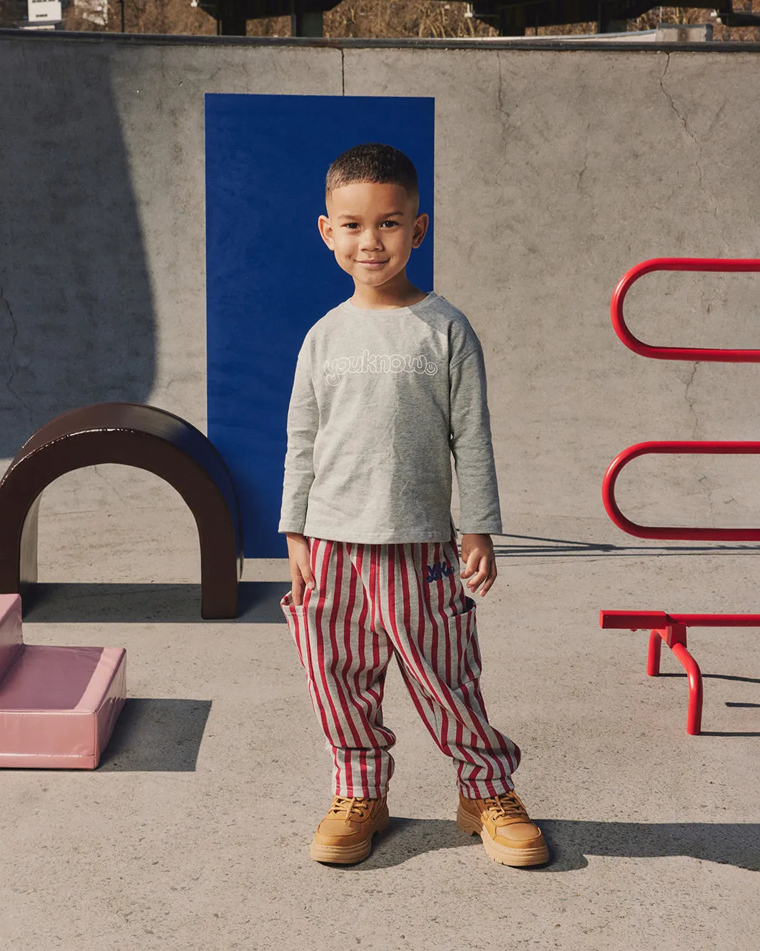 KIDS UNIFORM PANT | STRIPE | RED