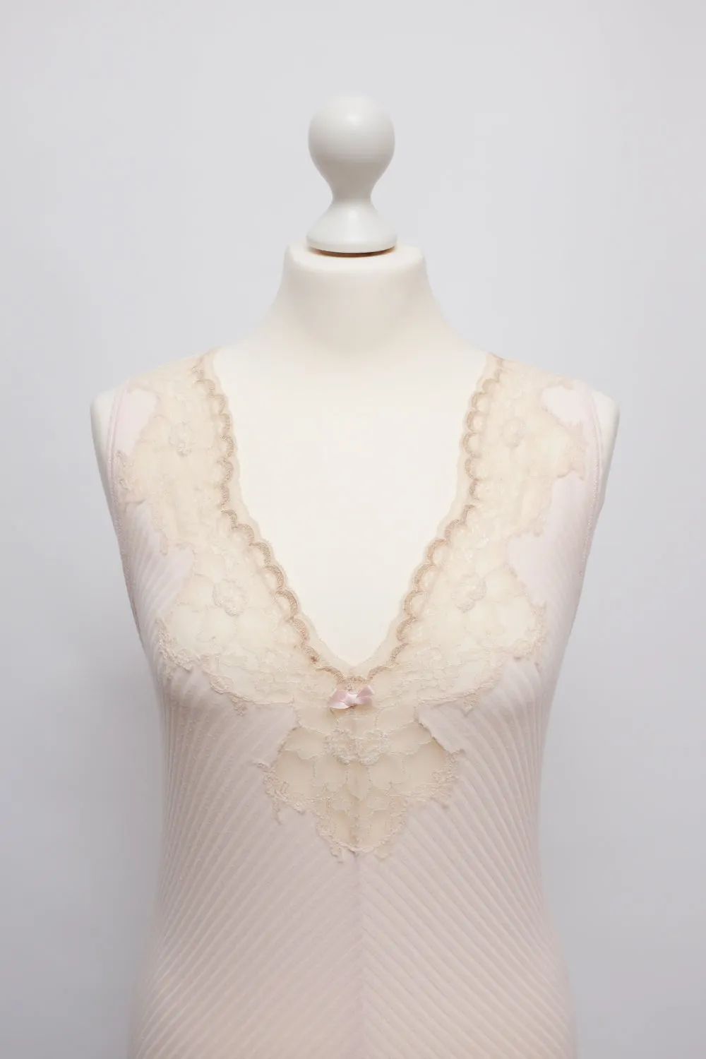 LA PERLA PALE ROSE LACE COTTON DRESS